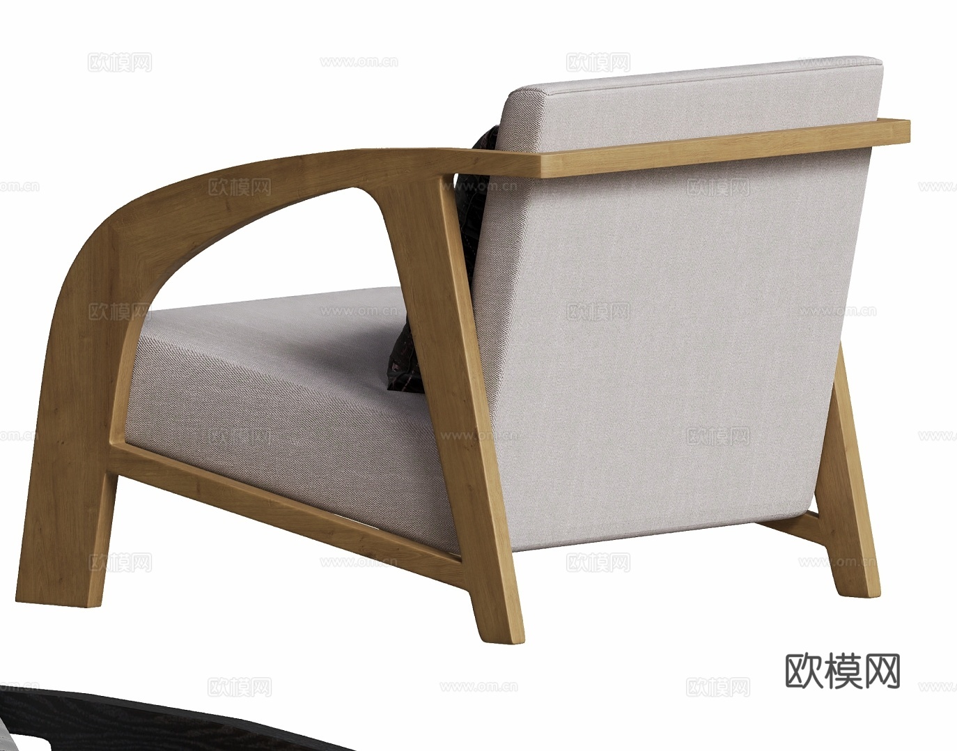 现代原木中古休闲椅su模型
