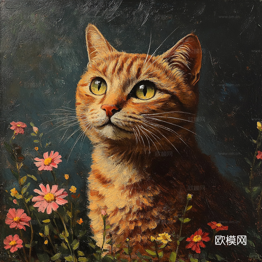 手绘动物装饰画