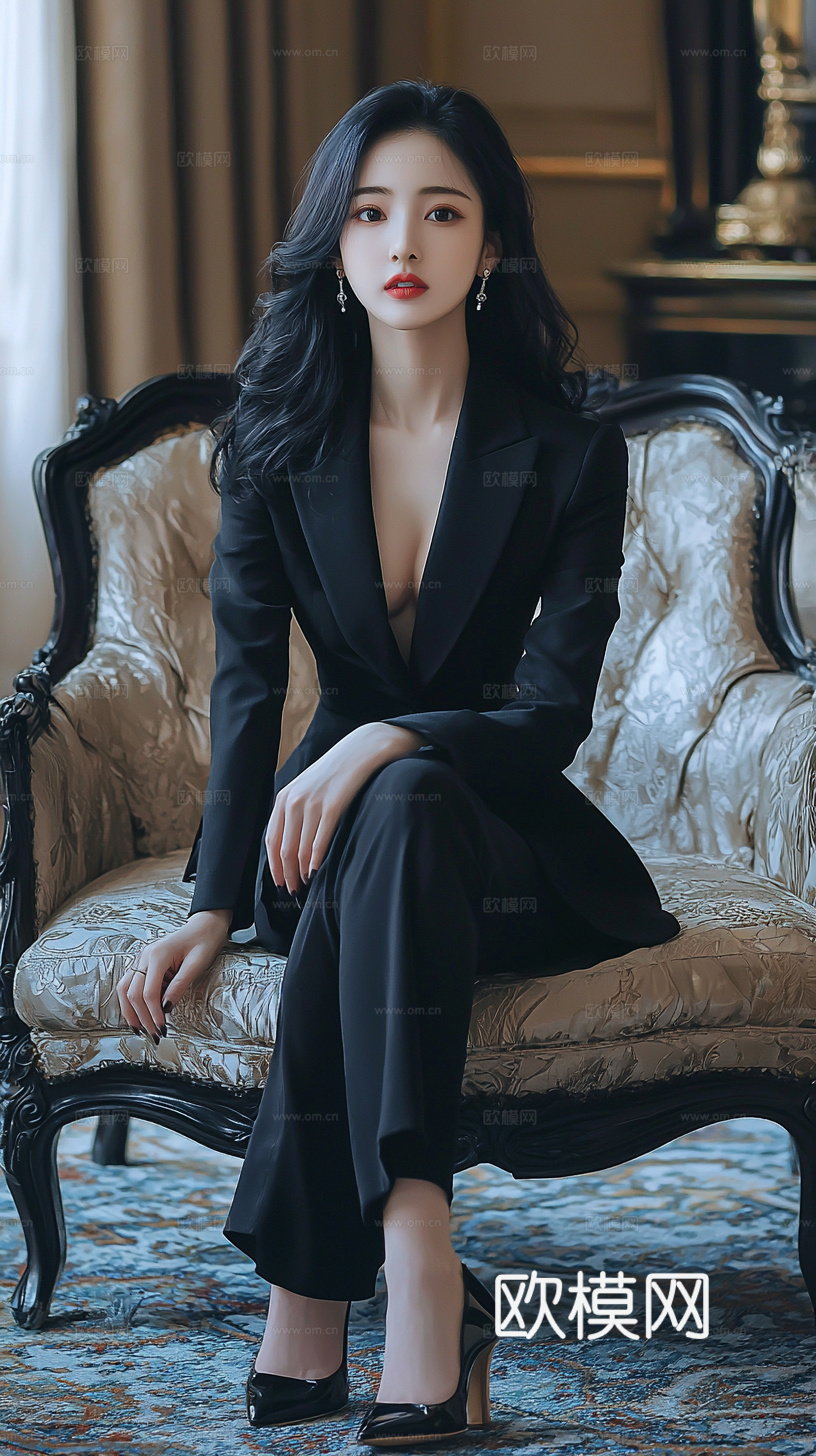 美女人物肖像挂画装饰画下载（渲染图6）