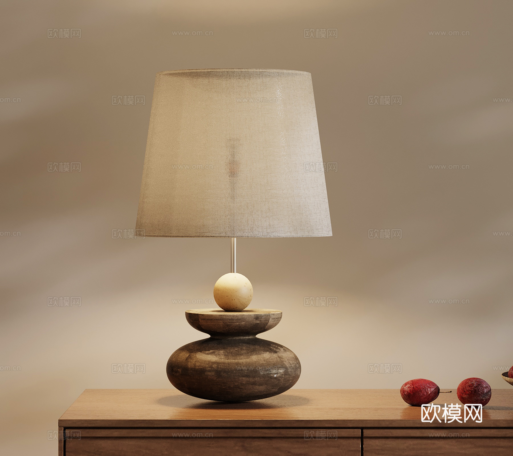 侘寂中古风台灯3d模型
