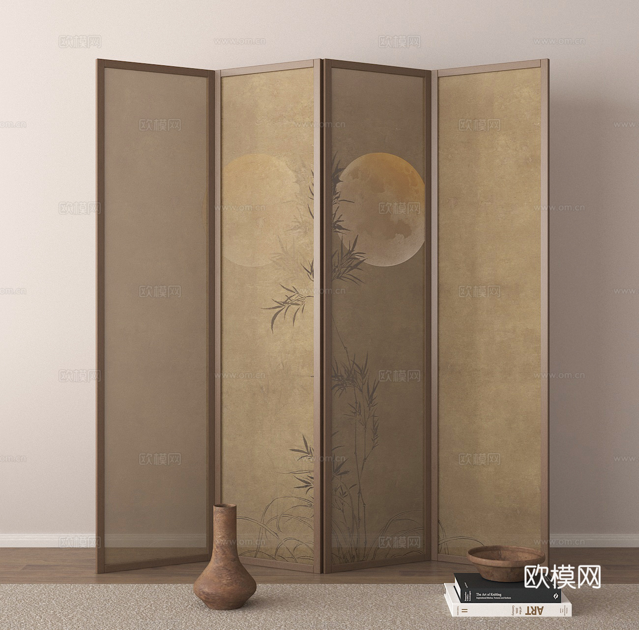 屏风 折叠屏风3d模型