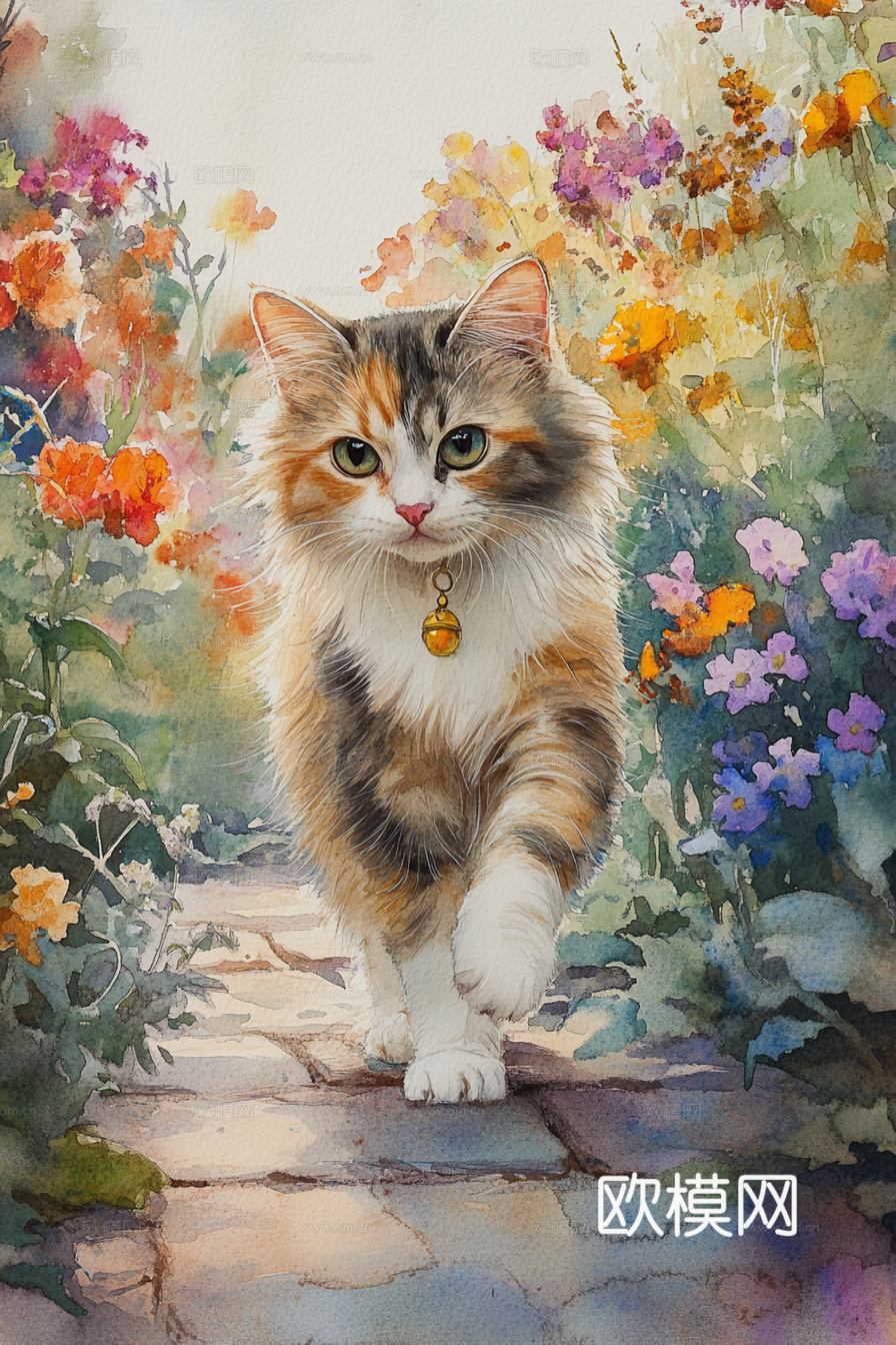 手绘动物装饰画