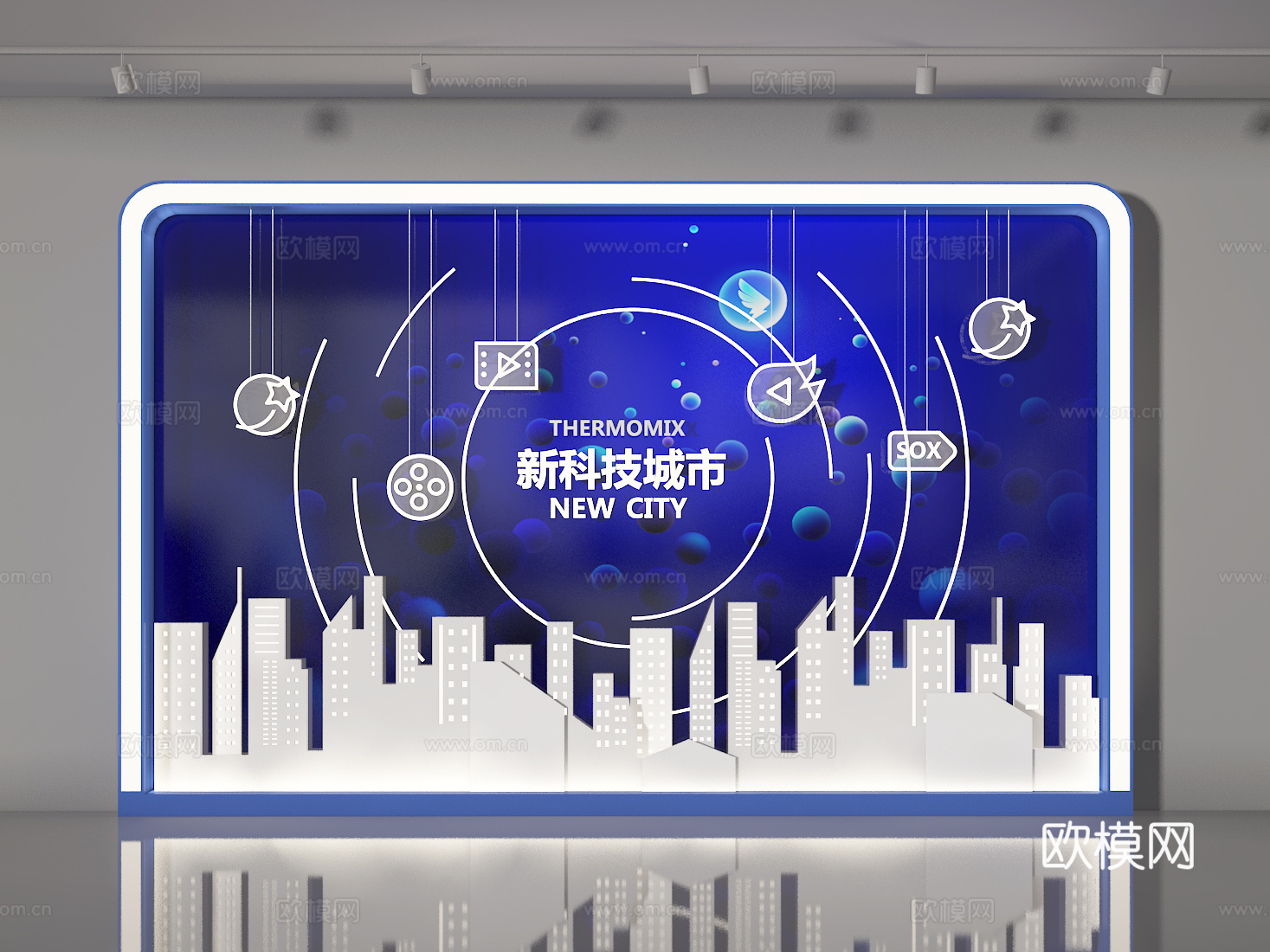 活动墙3d模型