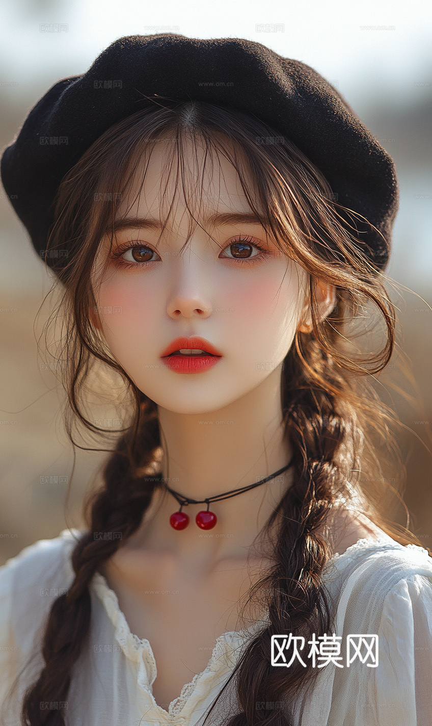 美女人物肖像挂画装饰画下载（渲染图8）