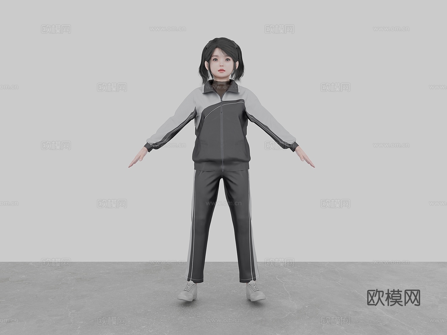 学生 校服 女孩 高中生 动画 骨骼 初中生 小学生 人 小3d模型