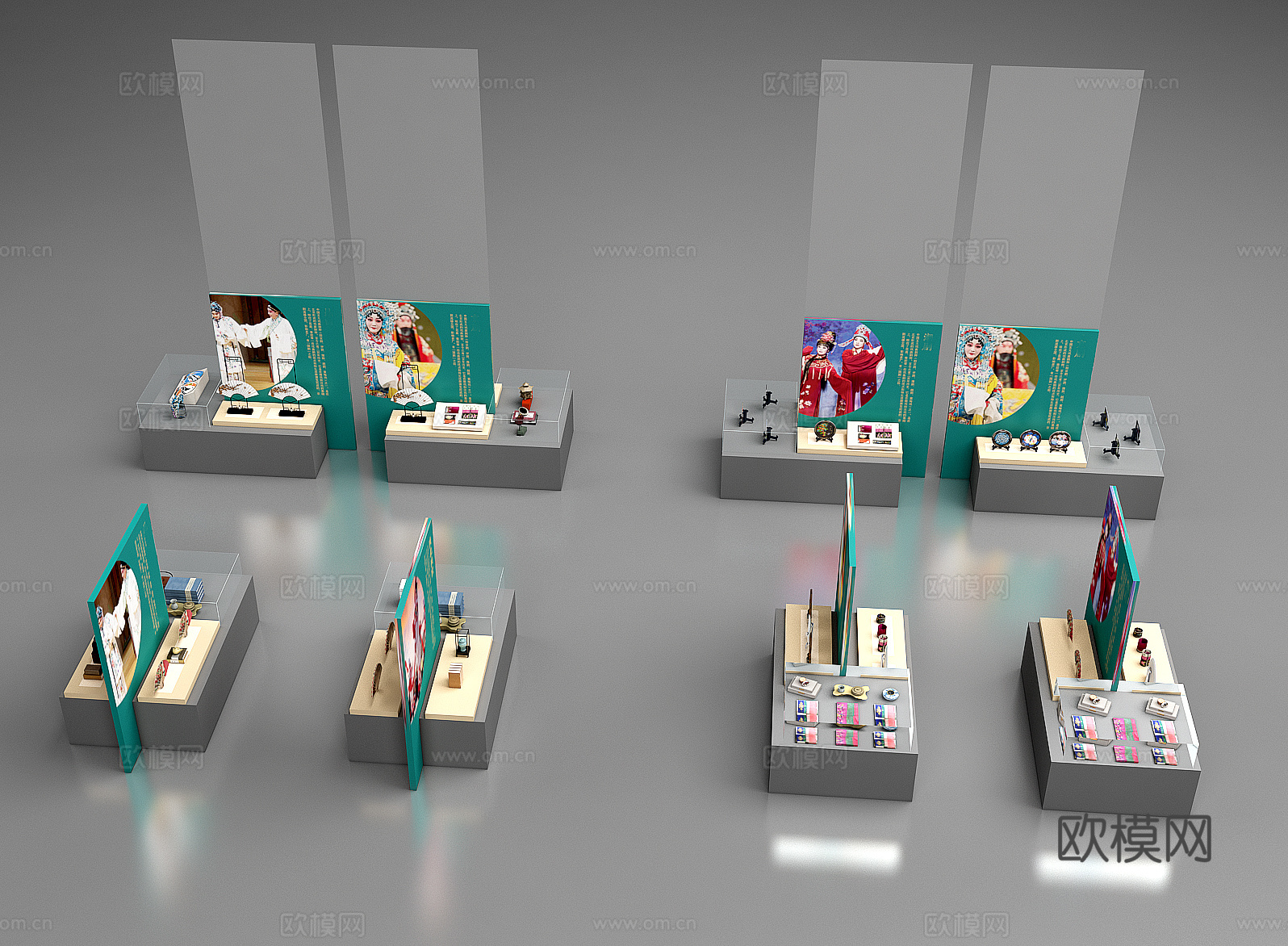 文创展品  非遗展厅 展台3d模型