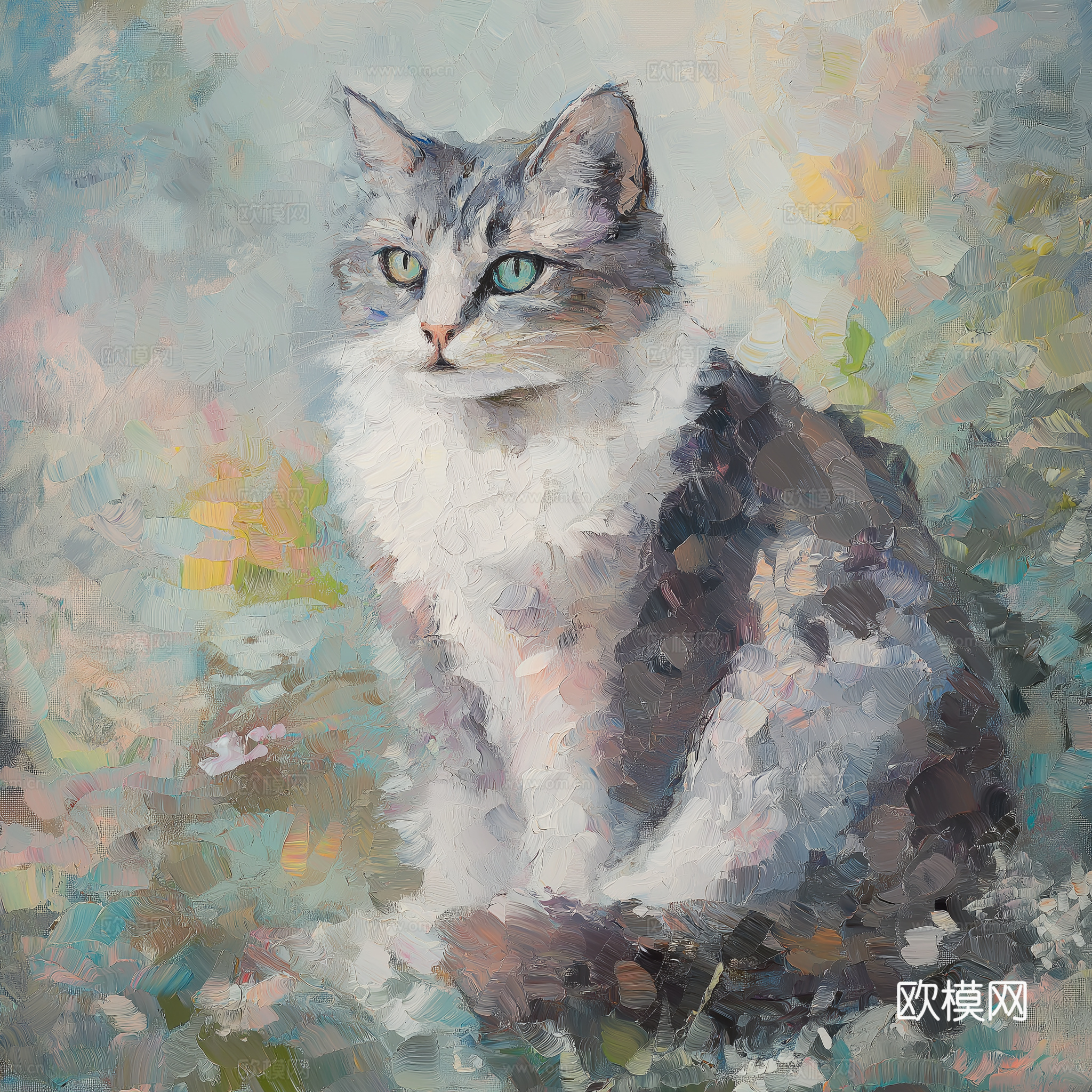 手绘动物装饰画