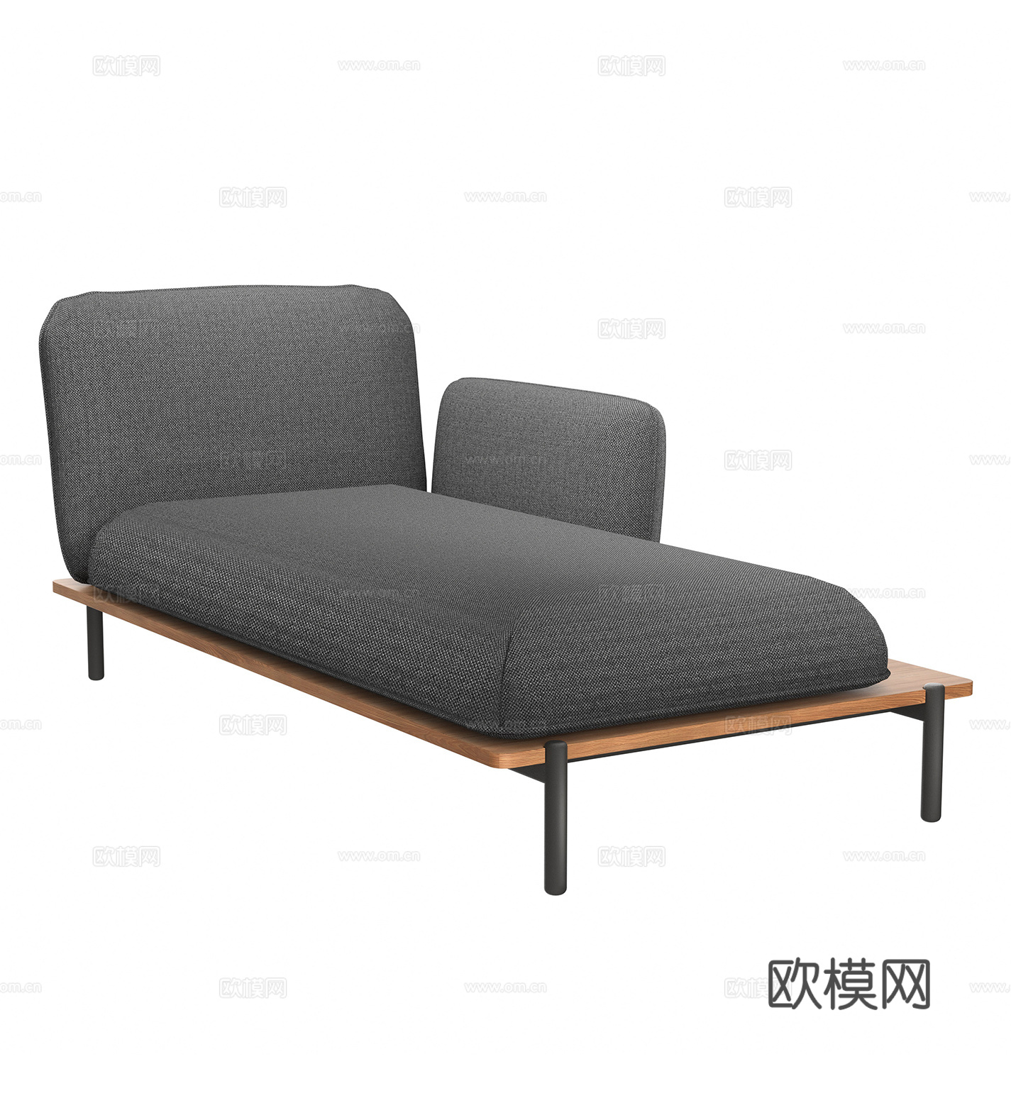 现代户外 庭院沙发 双人沙发 贵妃椅 柚木躺椅 躺床组合3d模型