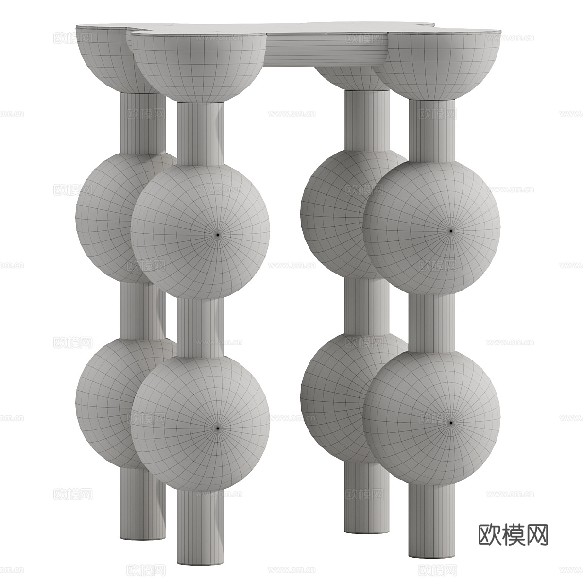 现代侘寂 Sohome 陶瓷咖啡桌3d模型