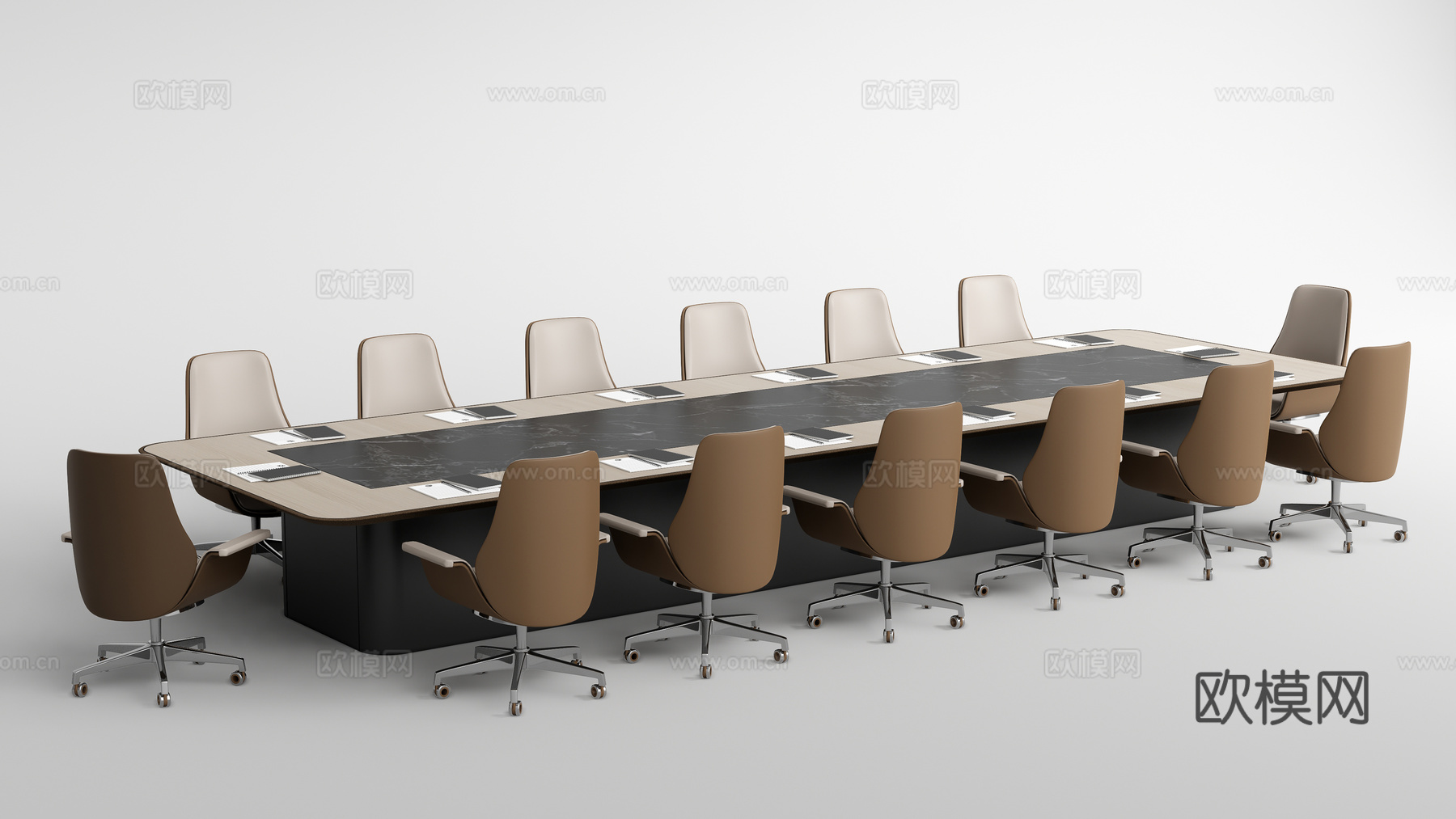 现代大型会议桌椅su模型