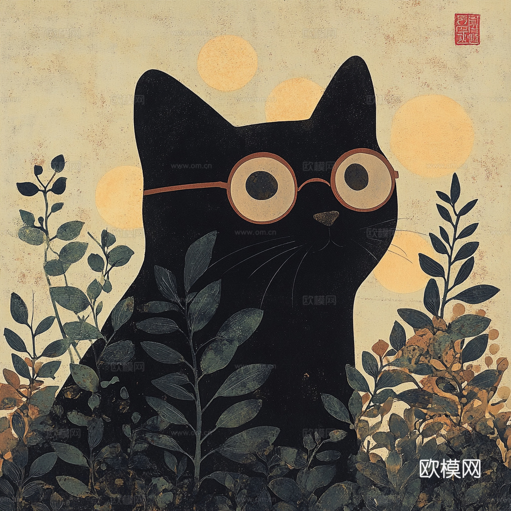 手绘动物装饰画