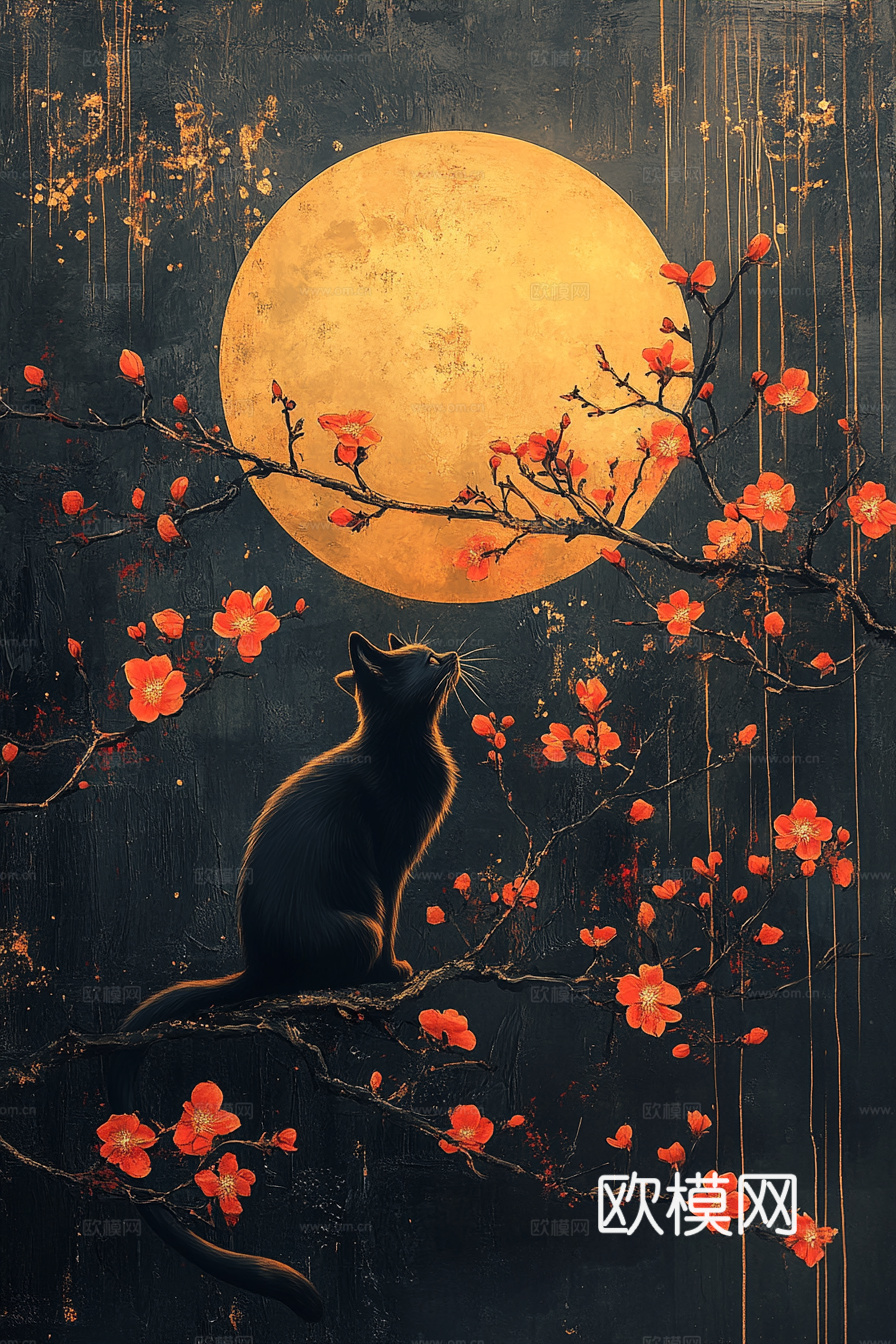 手绘动物装饰画