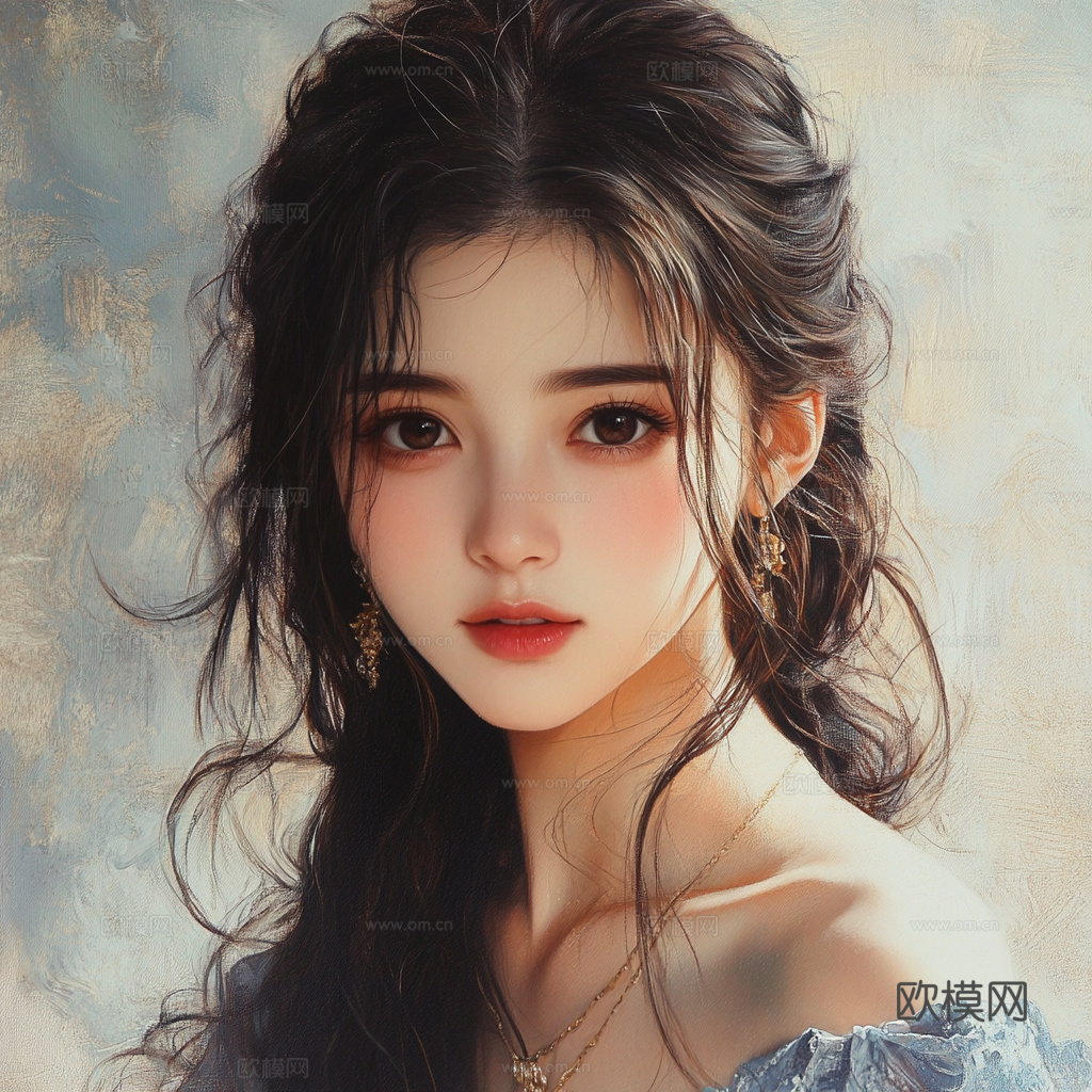 美女人物肖像挂画装饰画