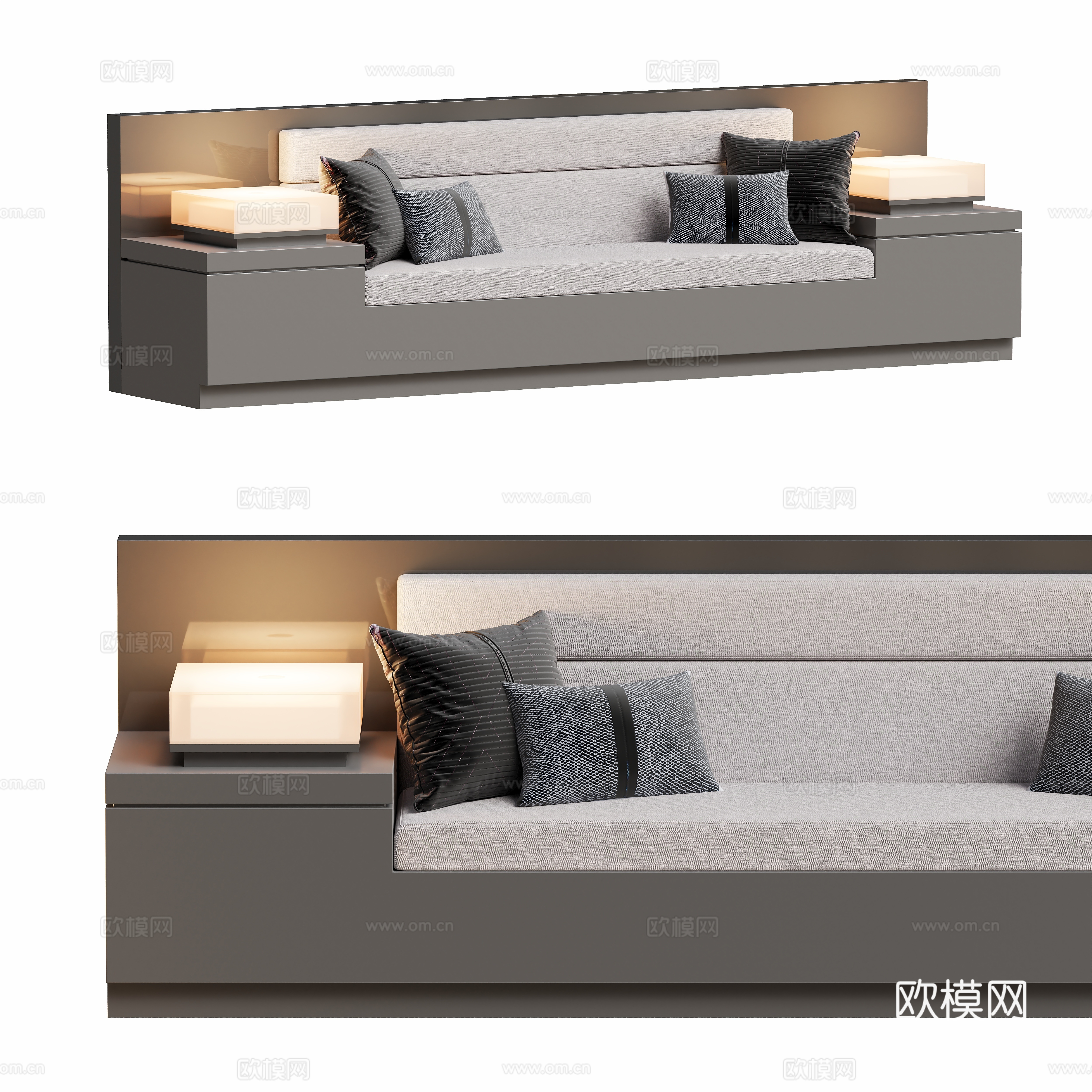 现代卡座沙发凳3d模型