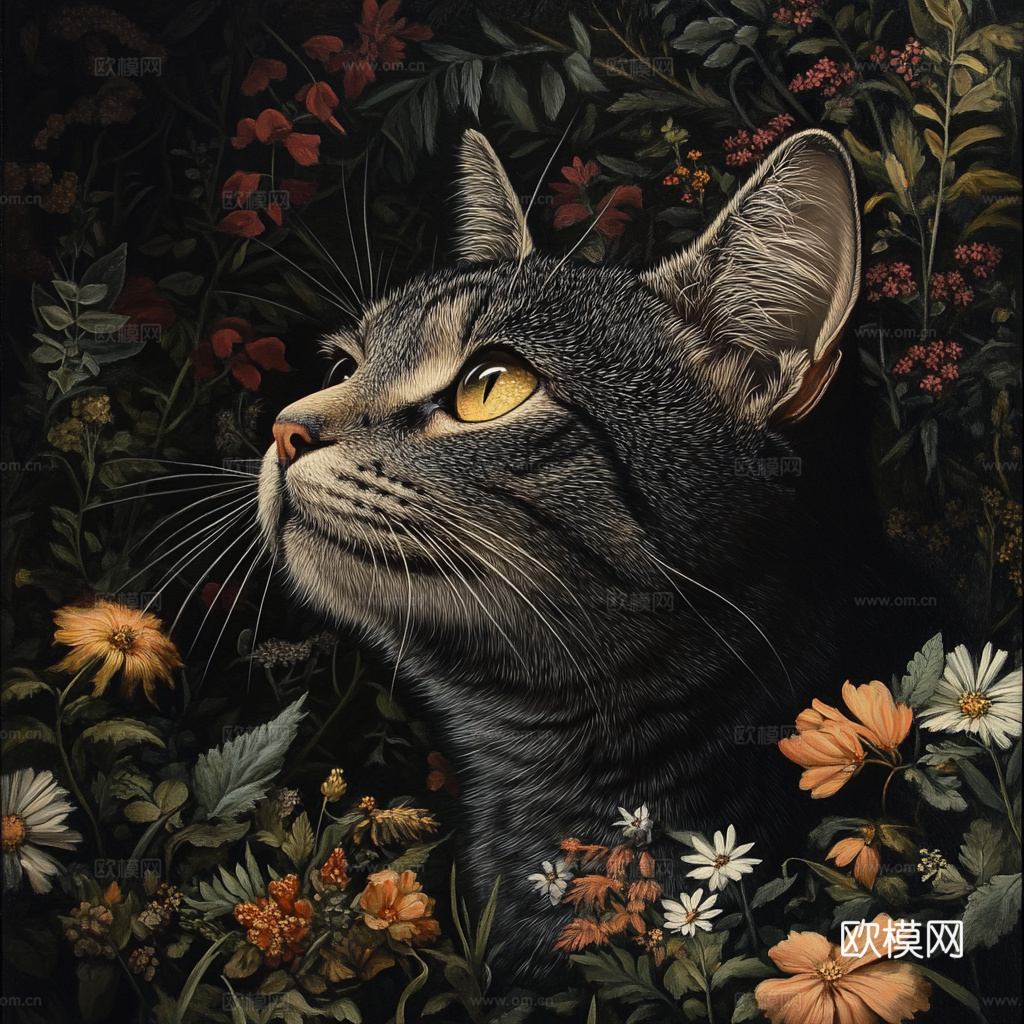 手绘动物装饰画