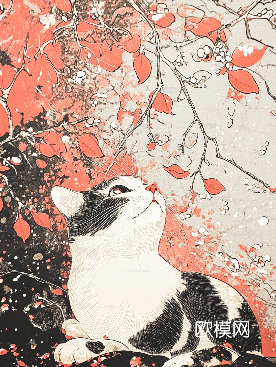 手绘动物装饰画