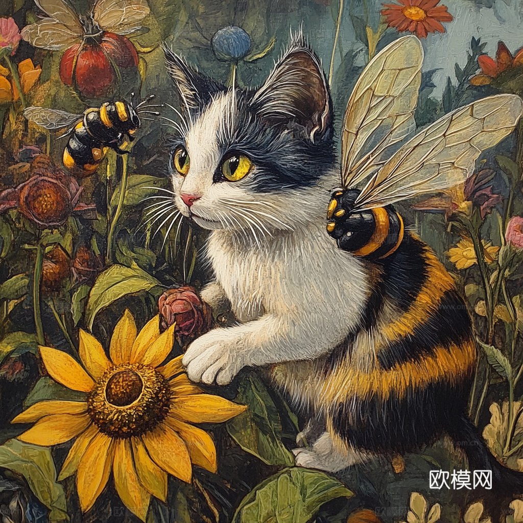 手绘动物装饰画