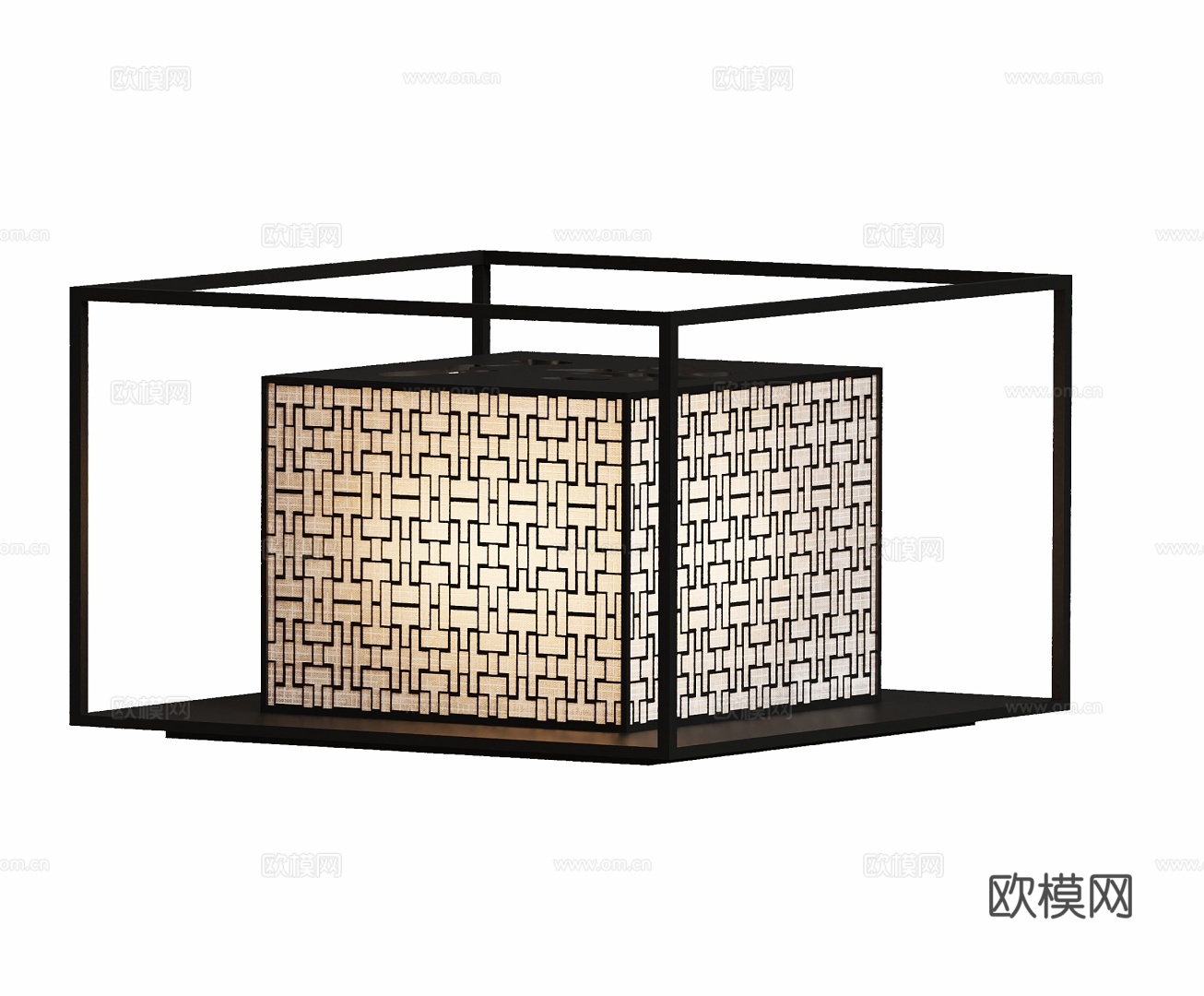 新中式金属台灯3d模型