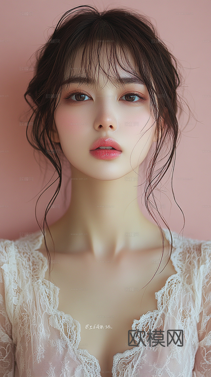 美女人物肖像挂画装饰画下载（渲染图7）