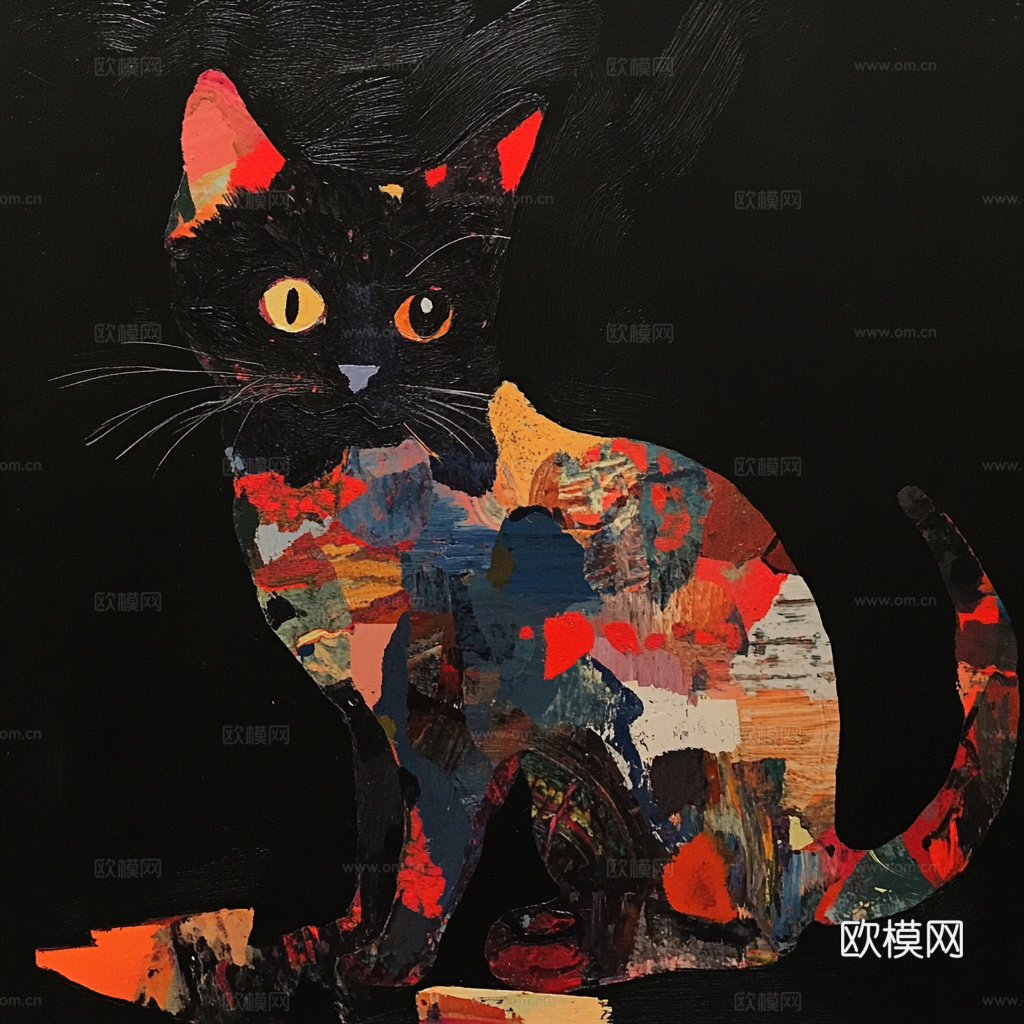手绘动物装饰画