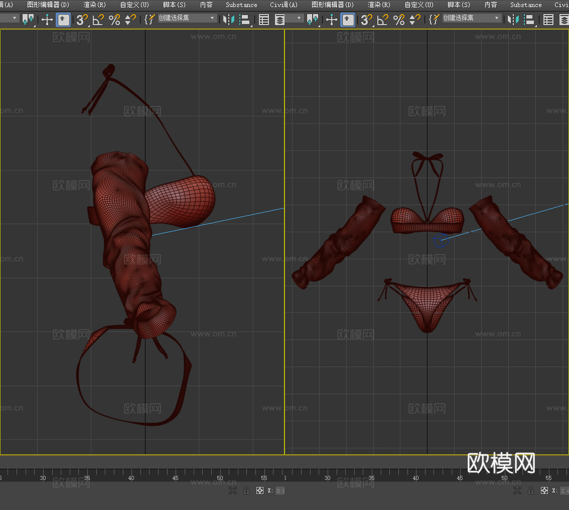 比基尼 泳装 游泳衣 女性服装 女装3d模型