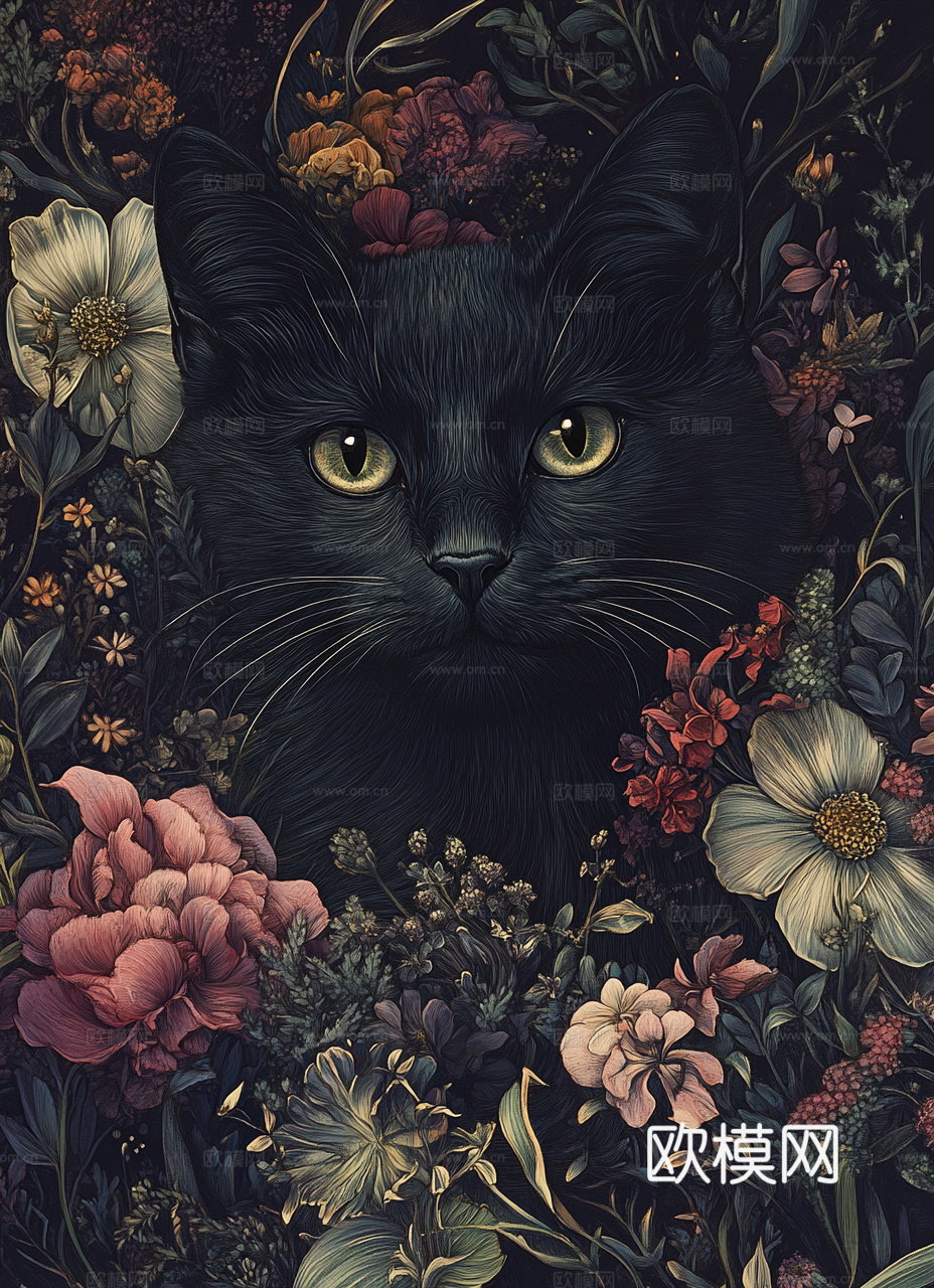 手绘动物装饰画