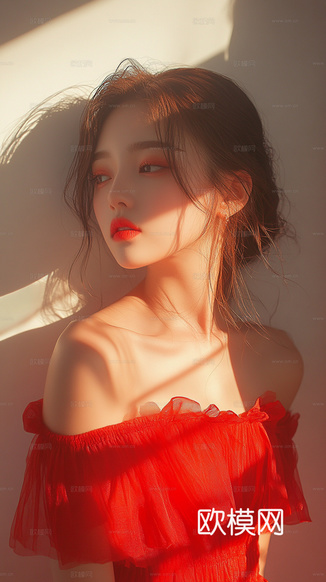 美女人物肖像挂画装饰画下载(渲染图1)