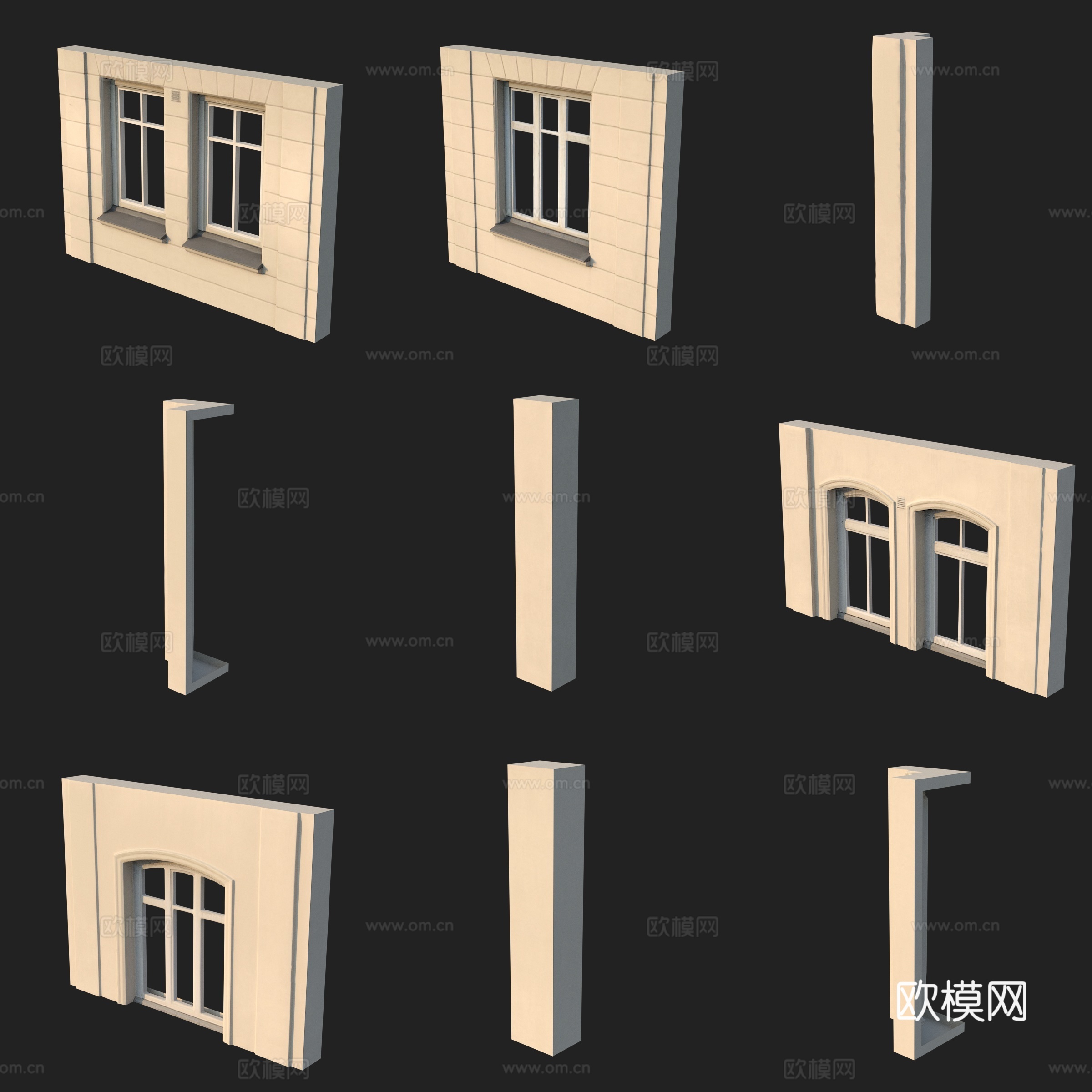 门窗窗框柱子3d模型