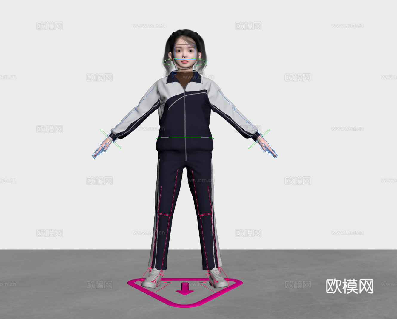 学生 校服 女孩 高中生 动画 骨骼 初中生 小学生 人 小3d模型
