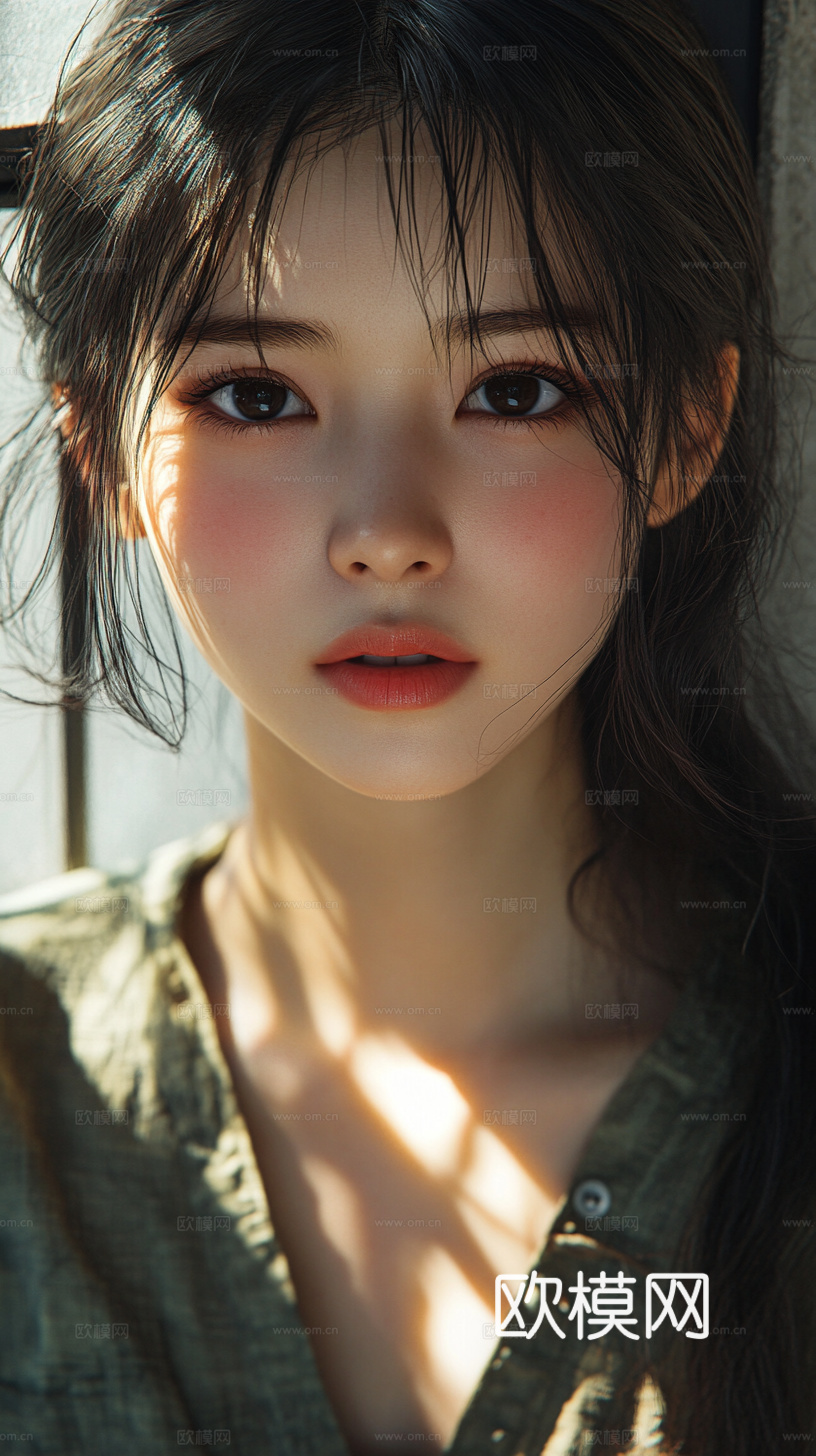 美女人物肖像挂画装饰画下载（渲染图4）