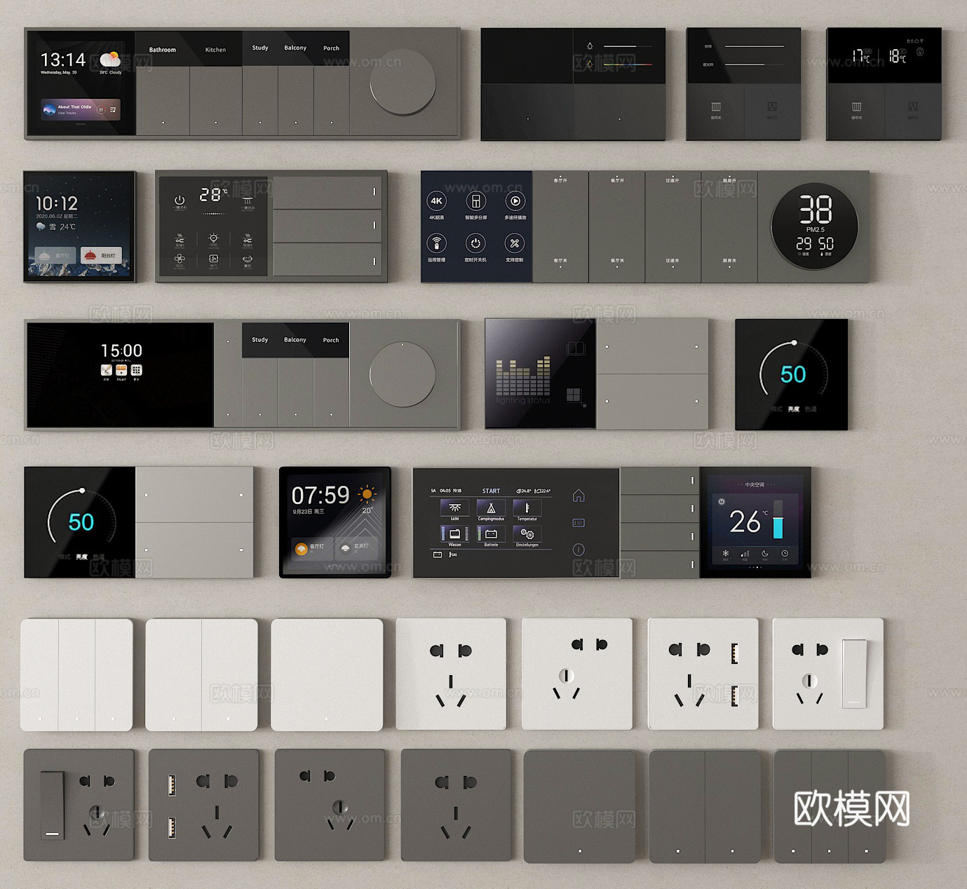 开关 插座 控制面板 智能开关3d模型