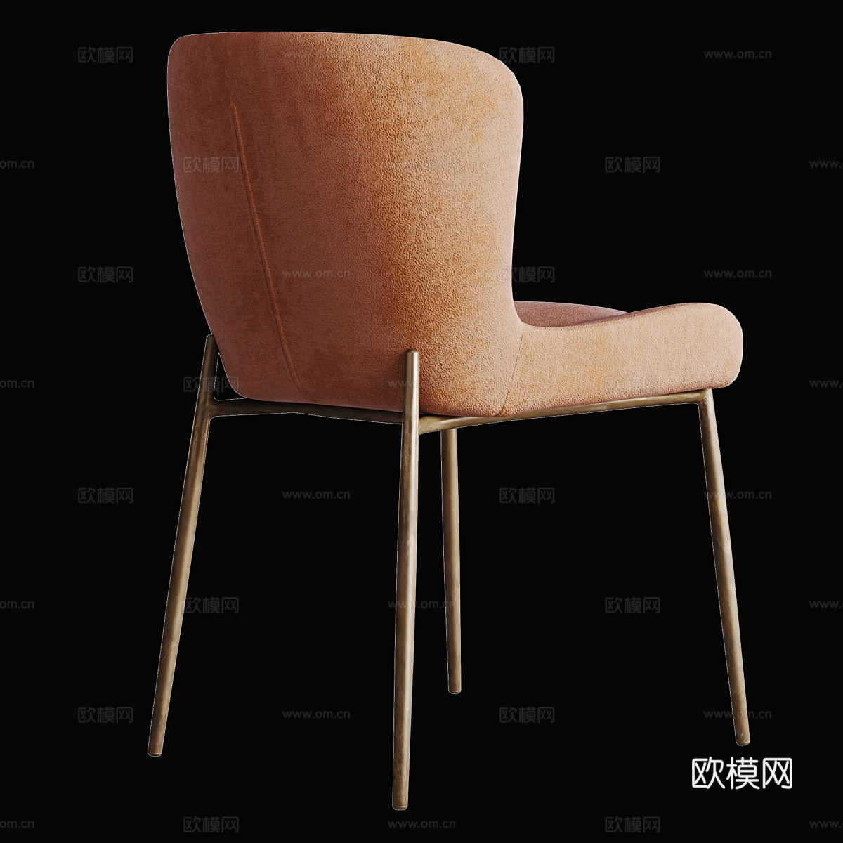 现代意式轻奢布艺餐椅3d模型