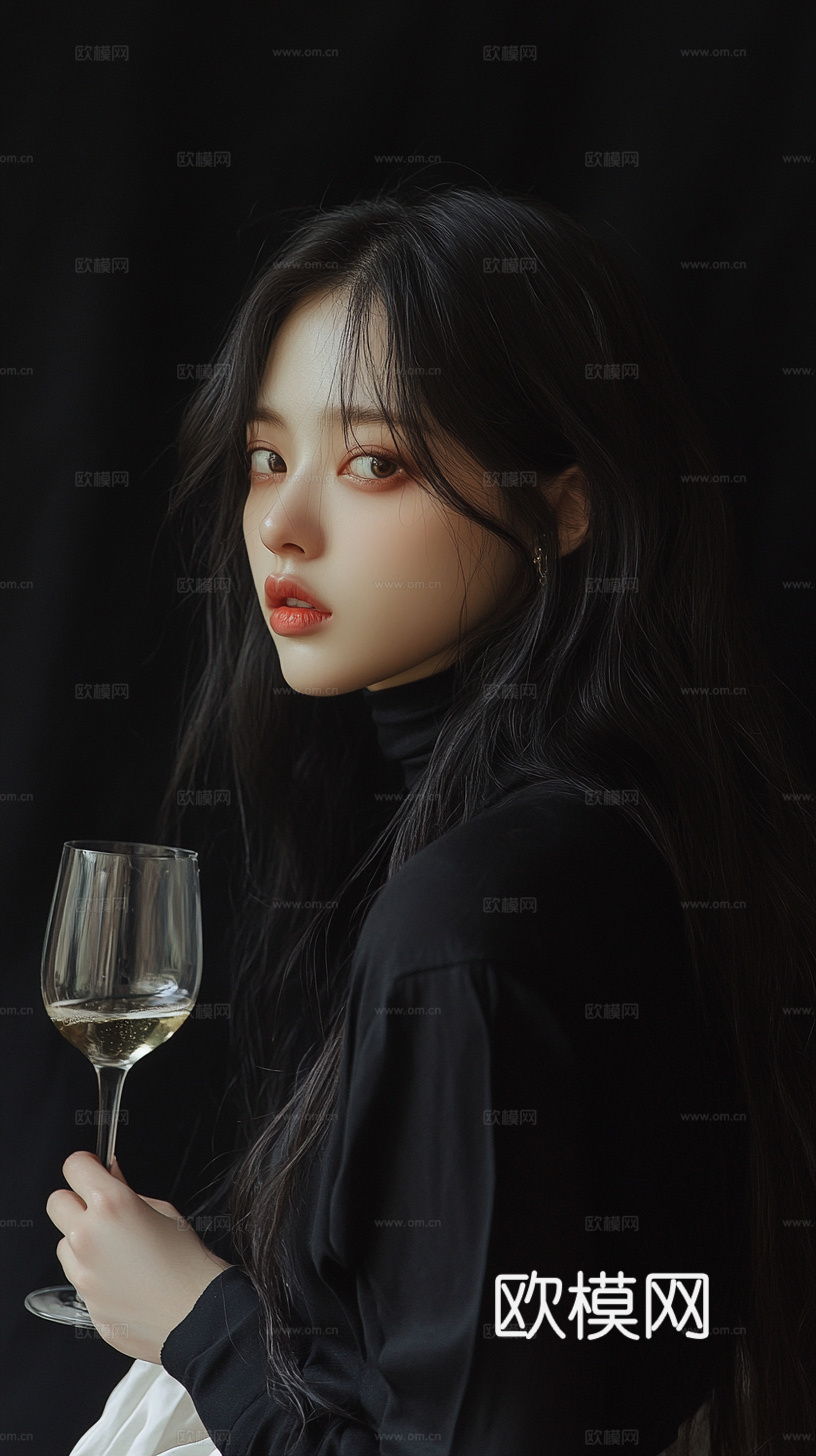 美女人物肖像挂画装饰画下载（渲染图7）