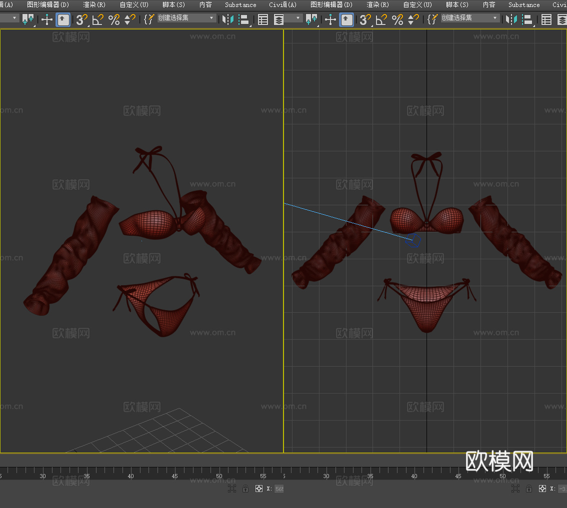 比基尼 泳装 游泳衣 女性服装 女装3d模型