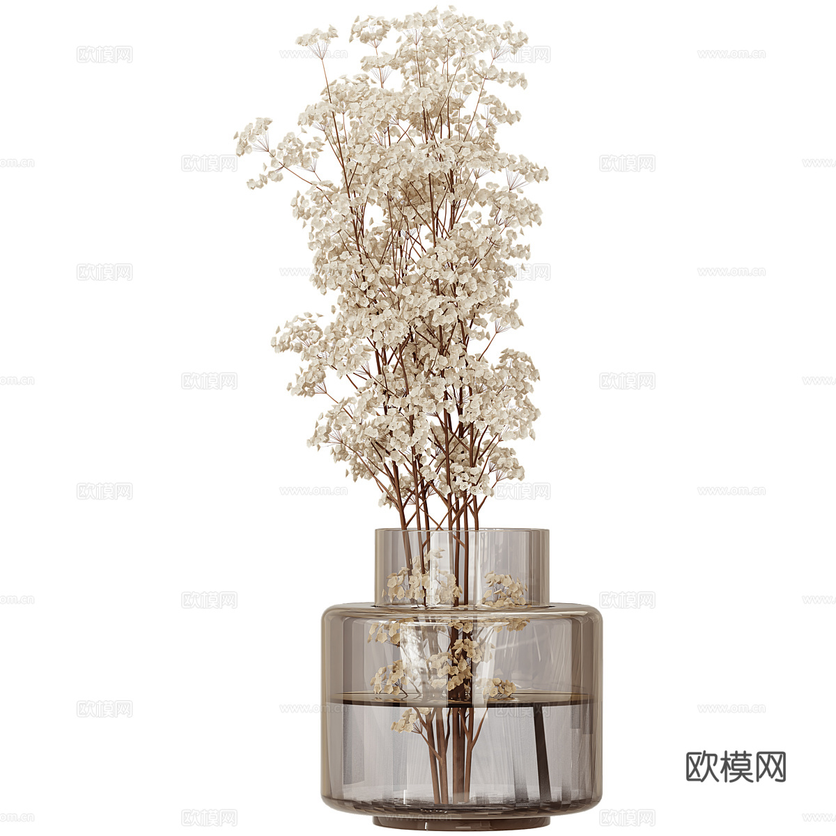 现代意式轻奢花瓶花艺3d模型