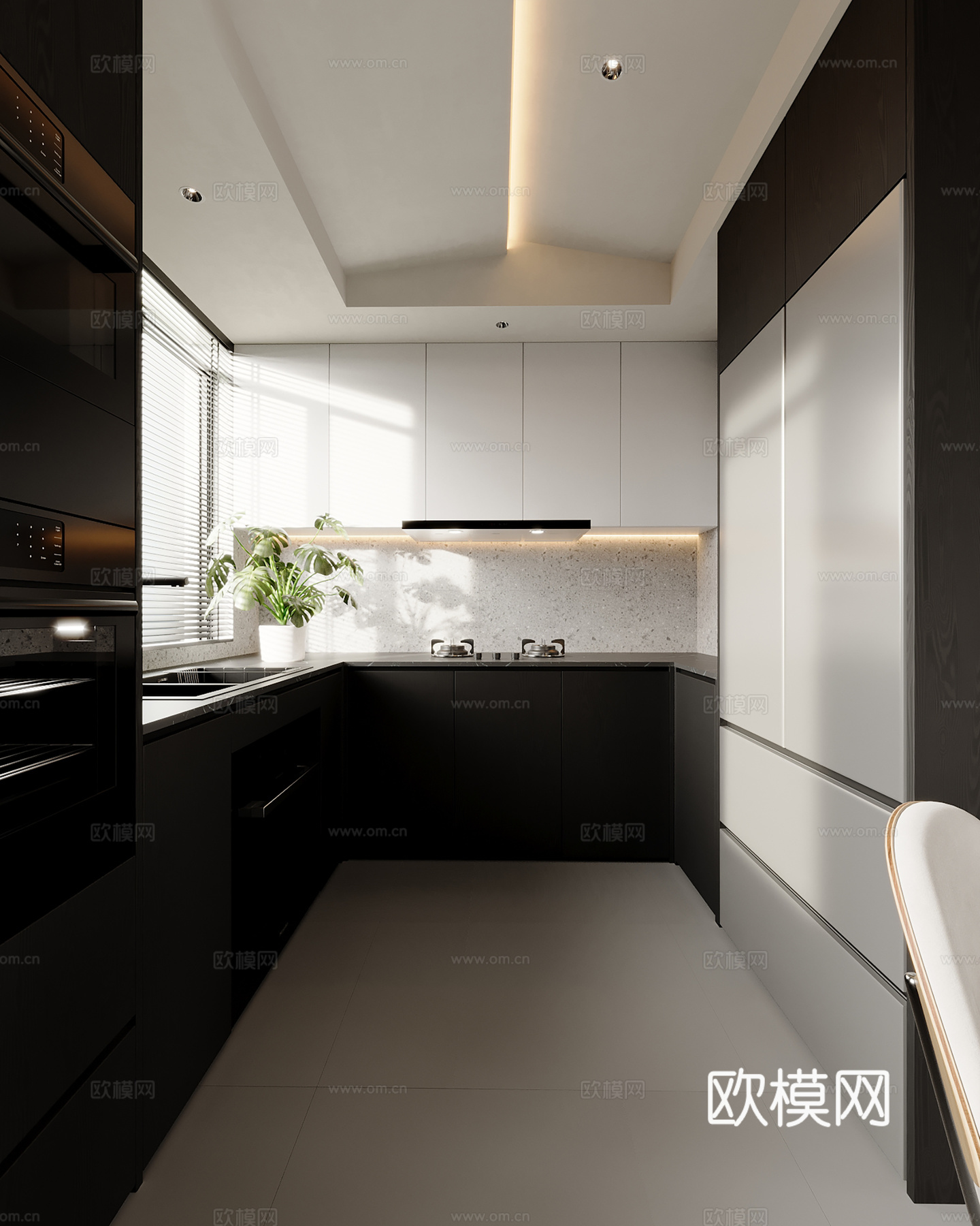 现代厨房su模型