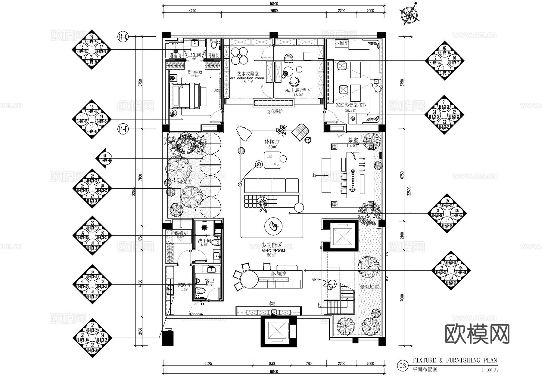 四层别墅 CAD施工图 家装私宅样板房 洋房豪宅 家装水电插cad施工图