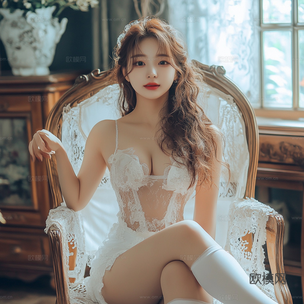 美女人物肖像挂画装饰画