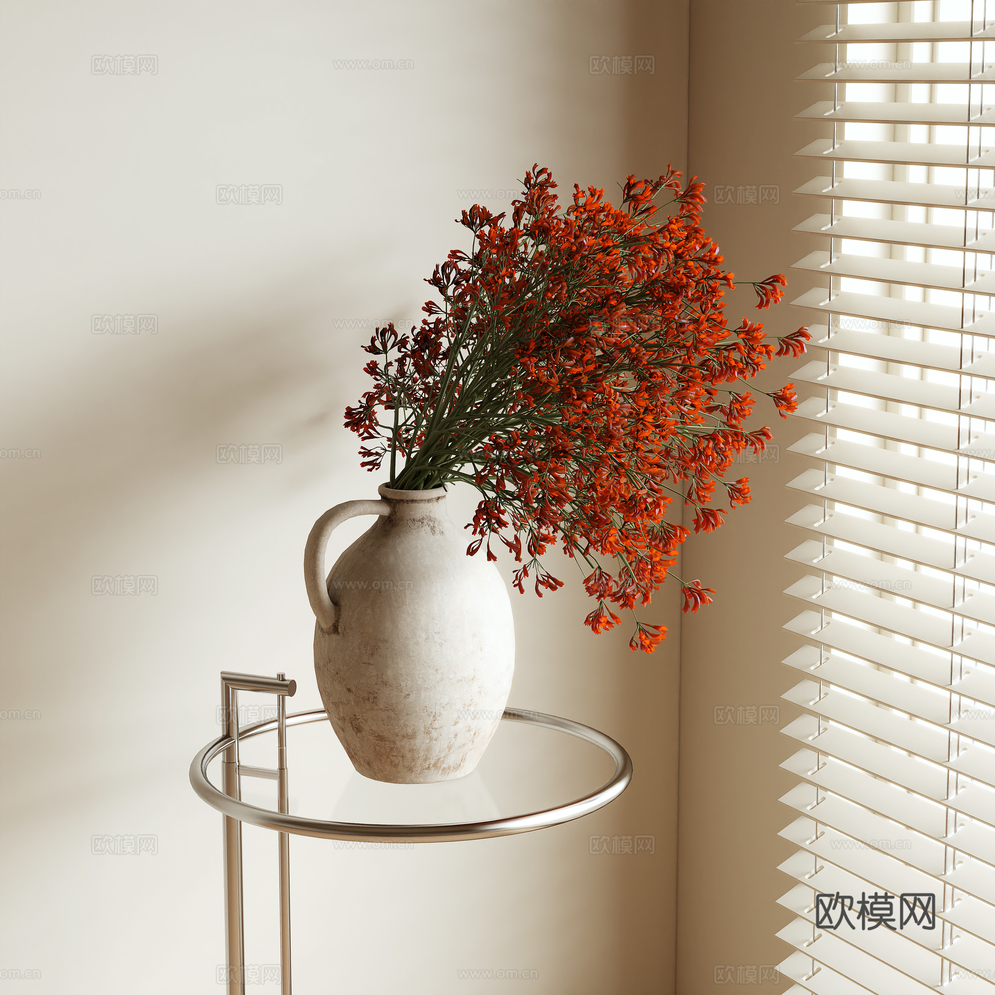 侘寂花卉 插花3d模型