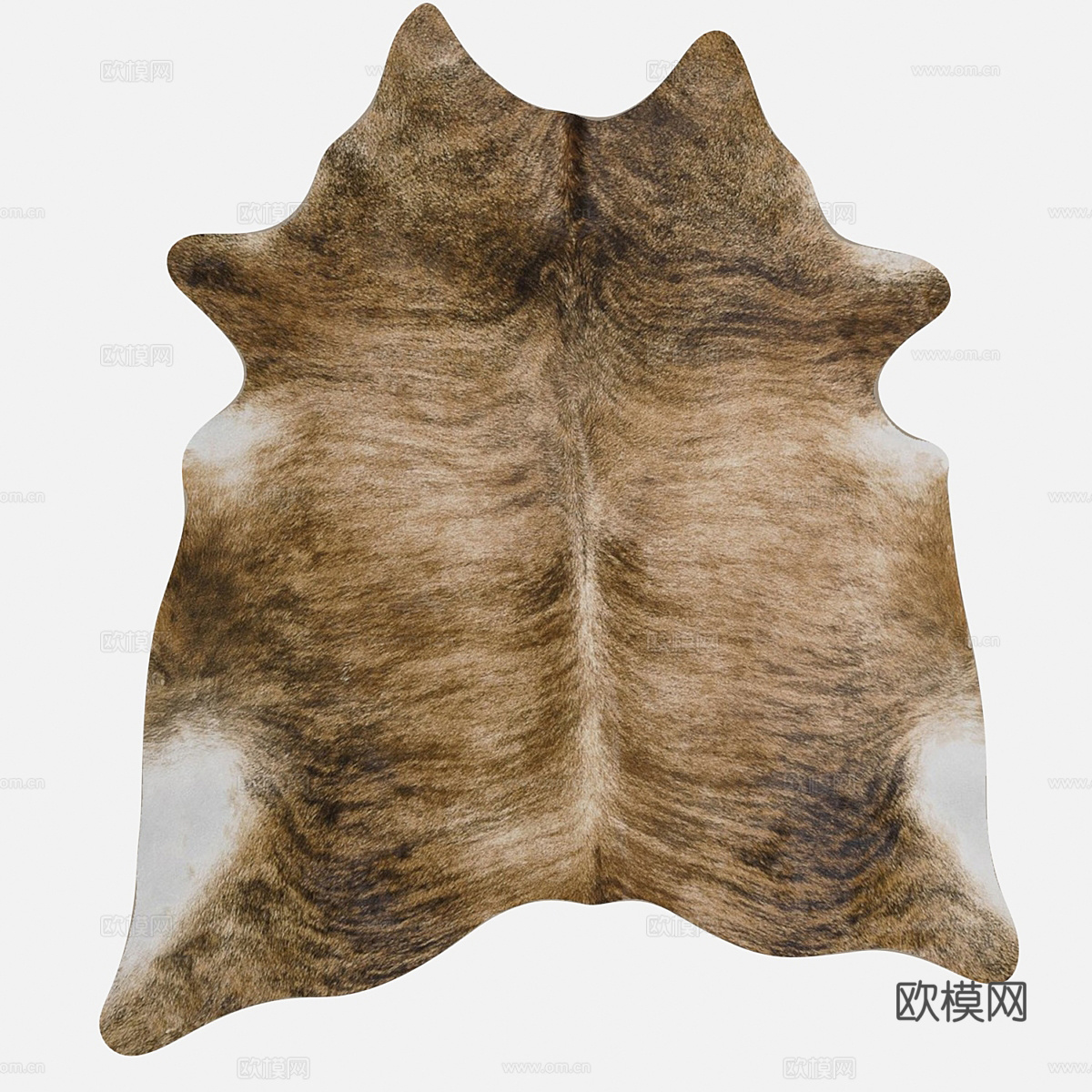 现代牛皮地毯 皮草地毯3d模型