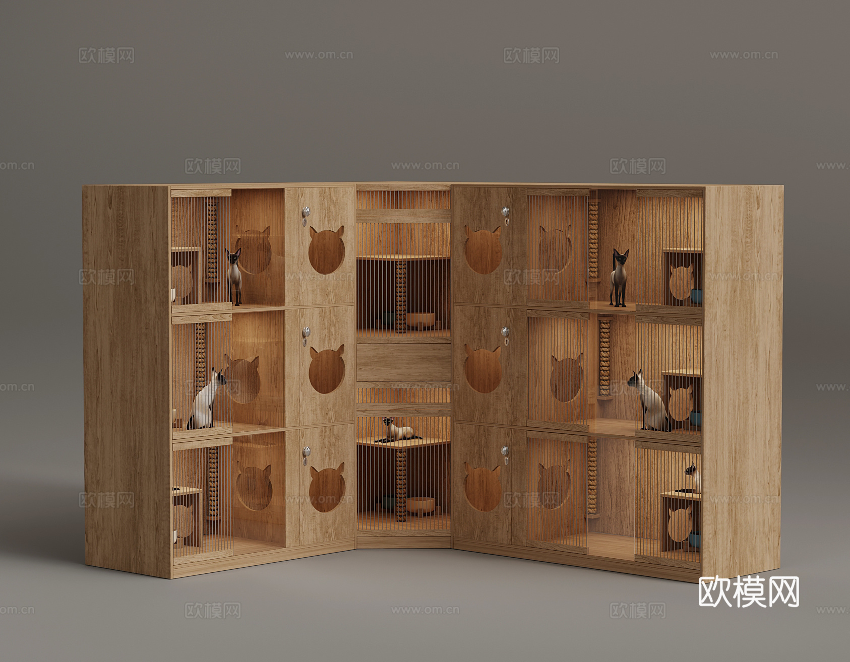 现代猫爬架 宠物用品 动物su模型
