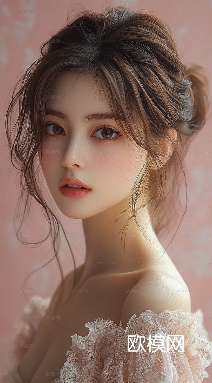 美女人物肖像挂画装饰画下载（渲染图5）