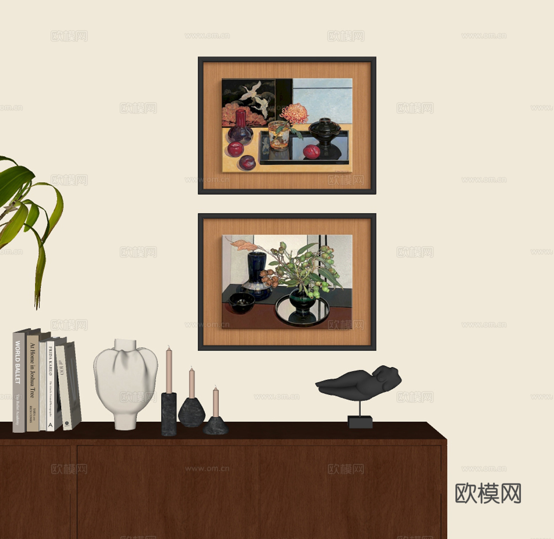 法式复古挂画 艺术挂画 摆件su模型