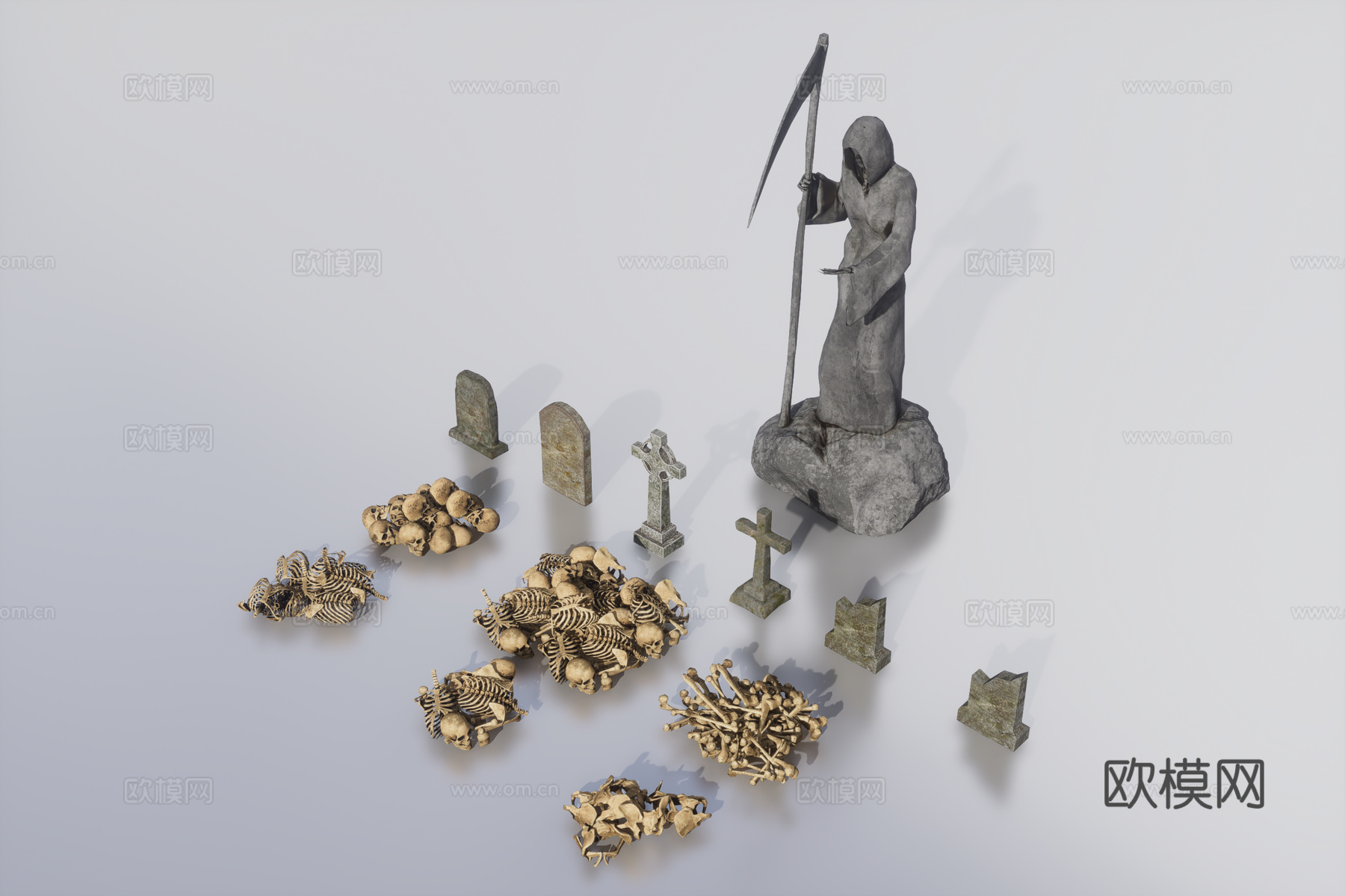 墓地物品3d模型