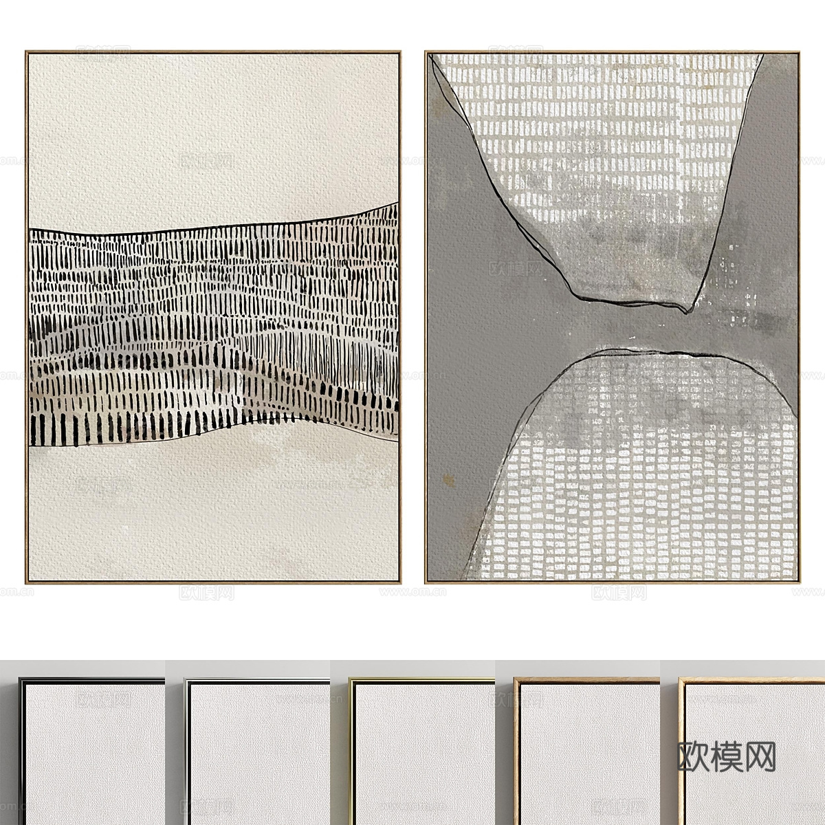 新中式装饰挂画3d模型