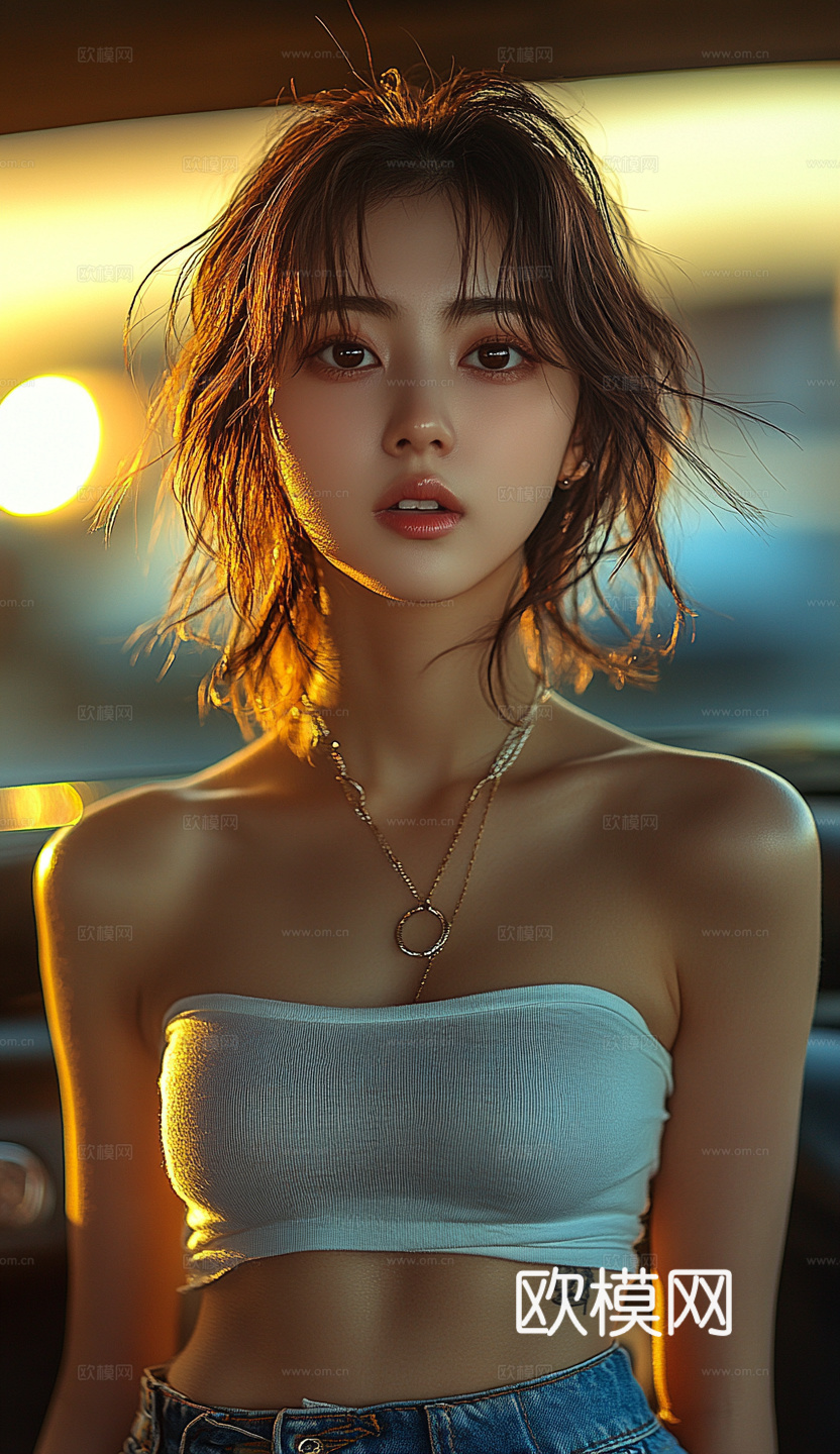 美女人物肖像挂画装饰画下载（渲染图1）