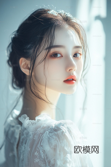美女人物肖像挂画装饰画下载(渲染图2)
