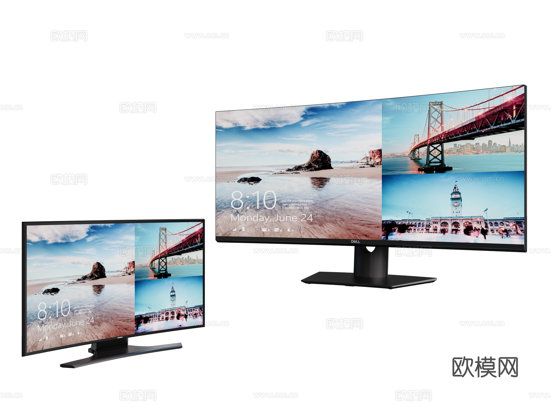 现代电脑显示器 显示屏3d模型