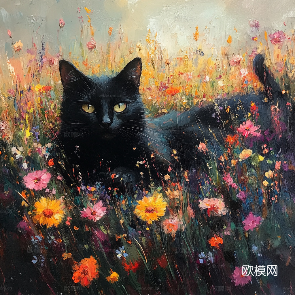 手绘动物装饰画