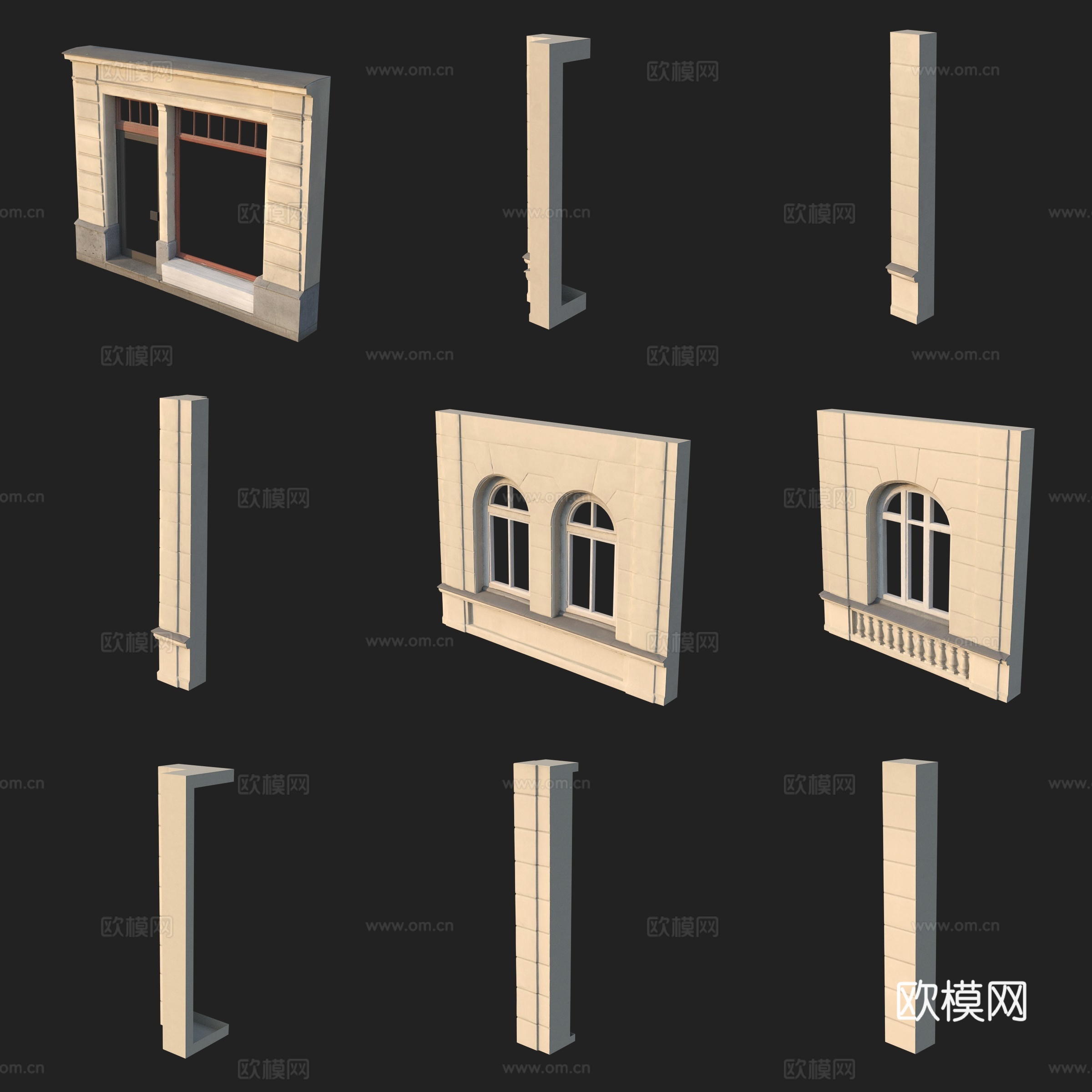 门窗窗框柱子3d模型